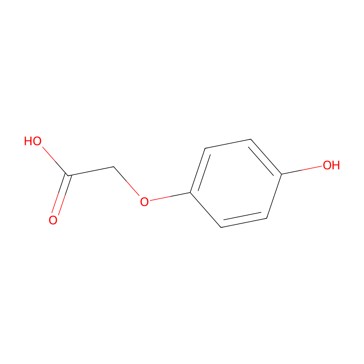 (4-Hydroxyphenoxy)acetic acid molecular structure, CAS 1878-84-8