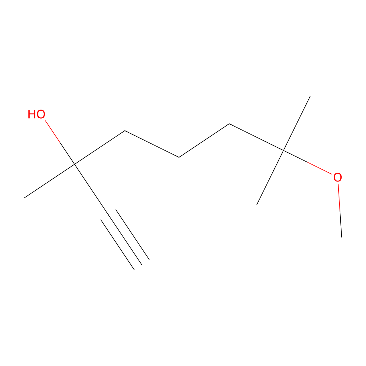 7-Methoxy-3,7-dimethyloct-1-yn-3-ol molecular structure, CAS 1878-98-4