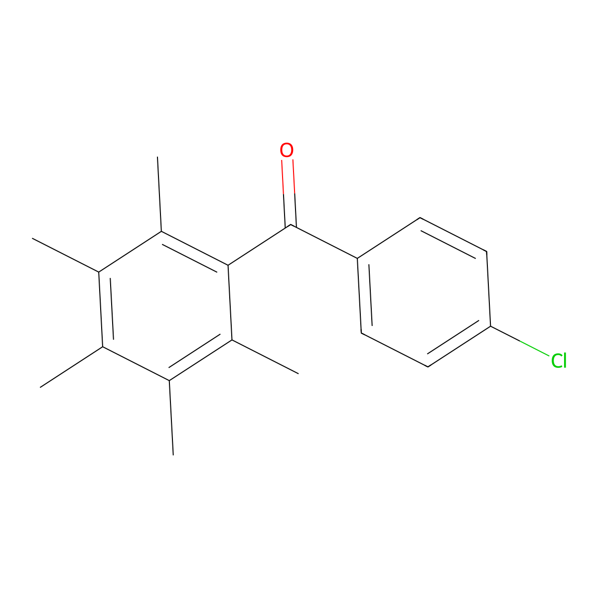 (4-Chlorophenyl)(pentamethylphenyl)methanone molecular structure, CAS 18780-05-7