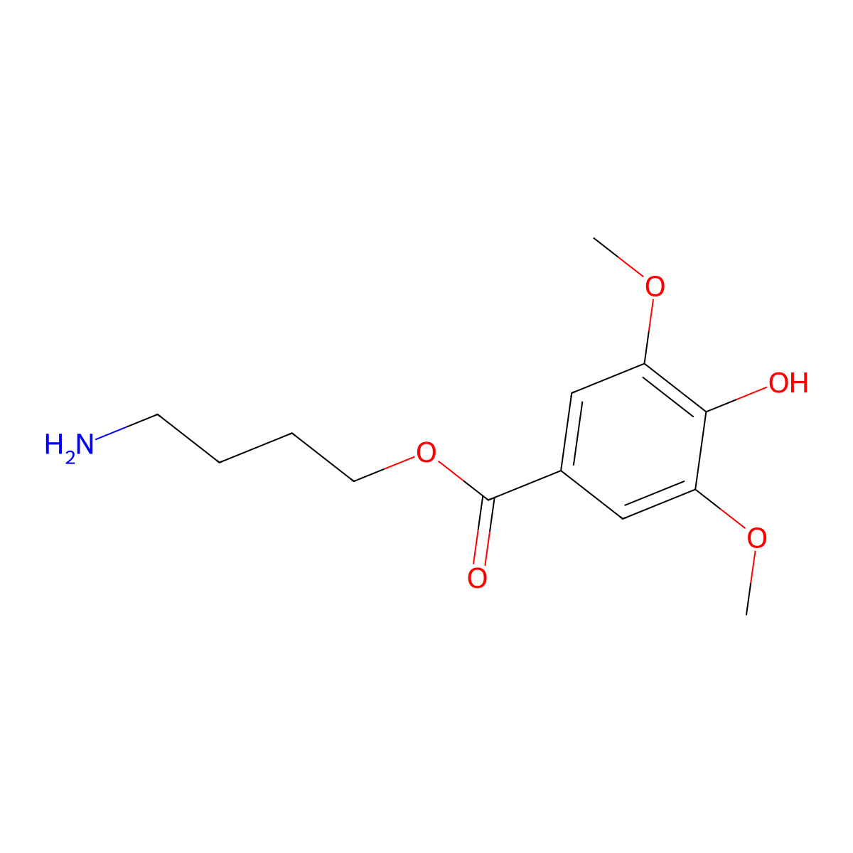 4-Aminobutyl 4-hydroxy-3,5-dimethoxybenzoate molecular structure, CAS 18780-70-6