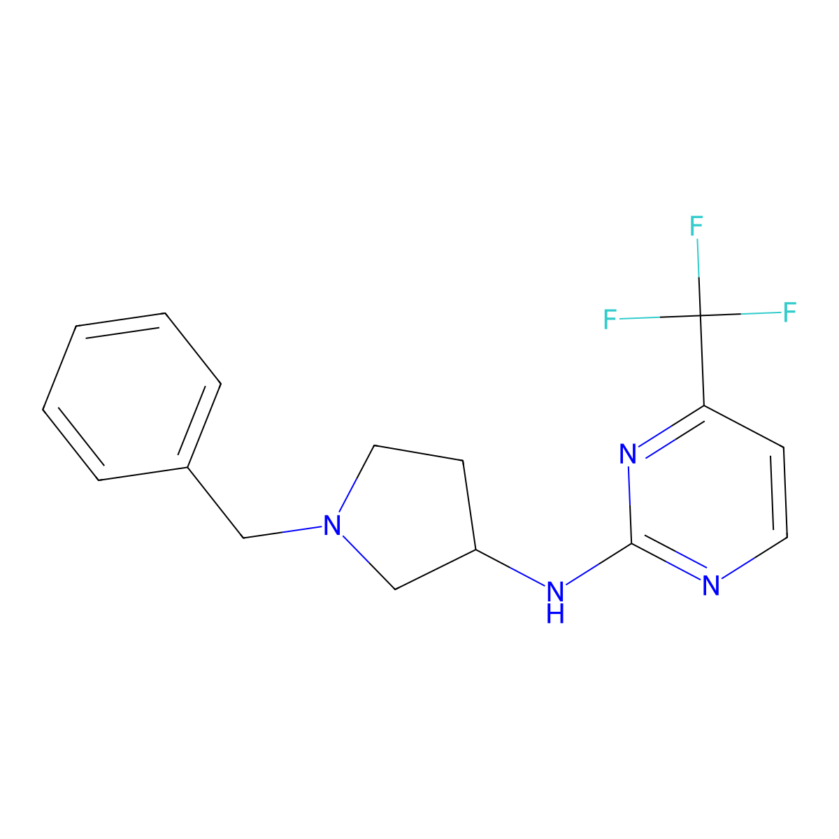 N-(1-benzylpyrrolidin-3-yl)-4-(trifluoromethyl)pyrimidin-2-amine molecular structure, CAS 1878025-83-2