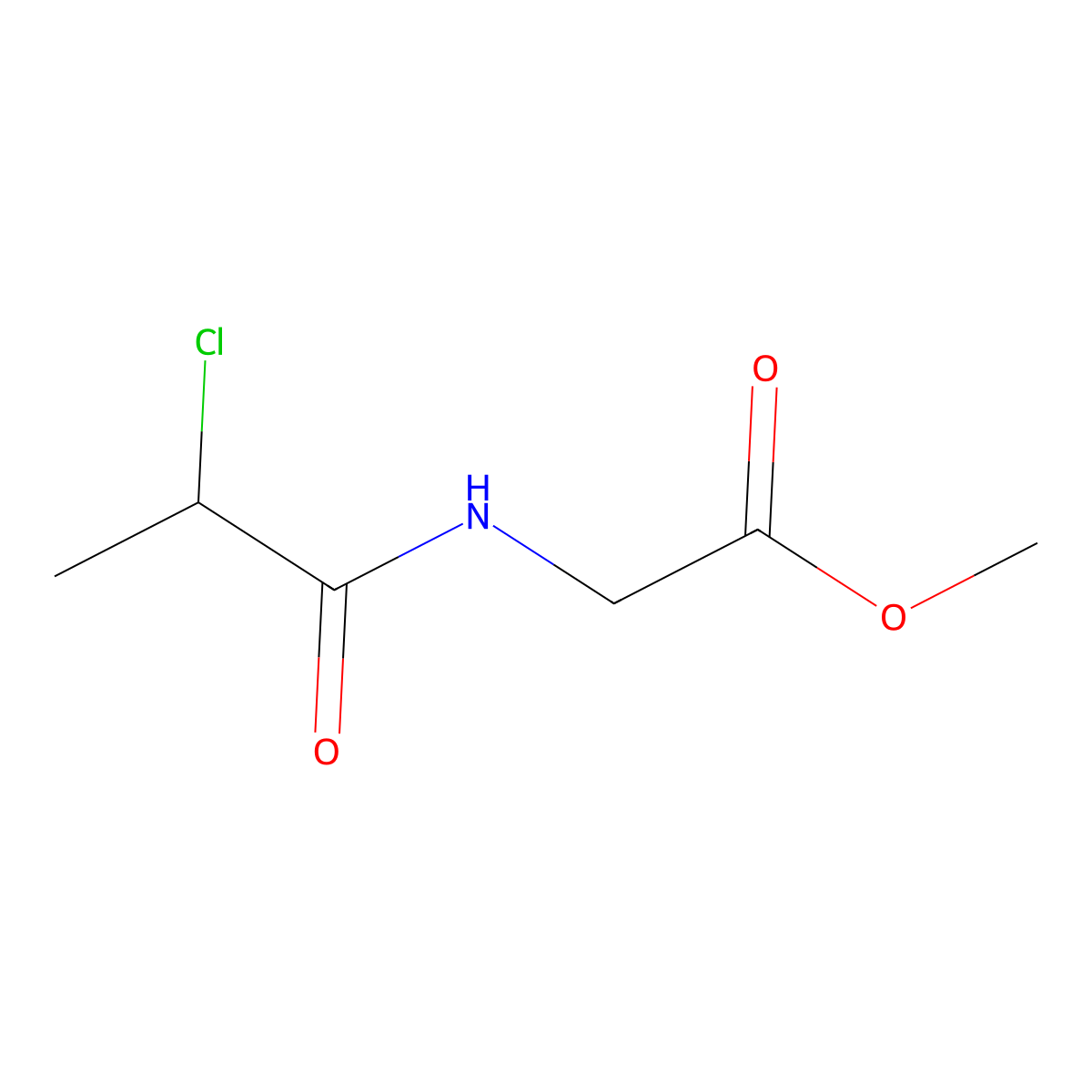 Methyl 2-(2-chloropropanamido)acetate molecular structure, CAS 187804-52-0