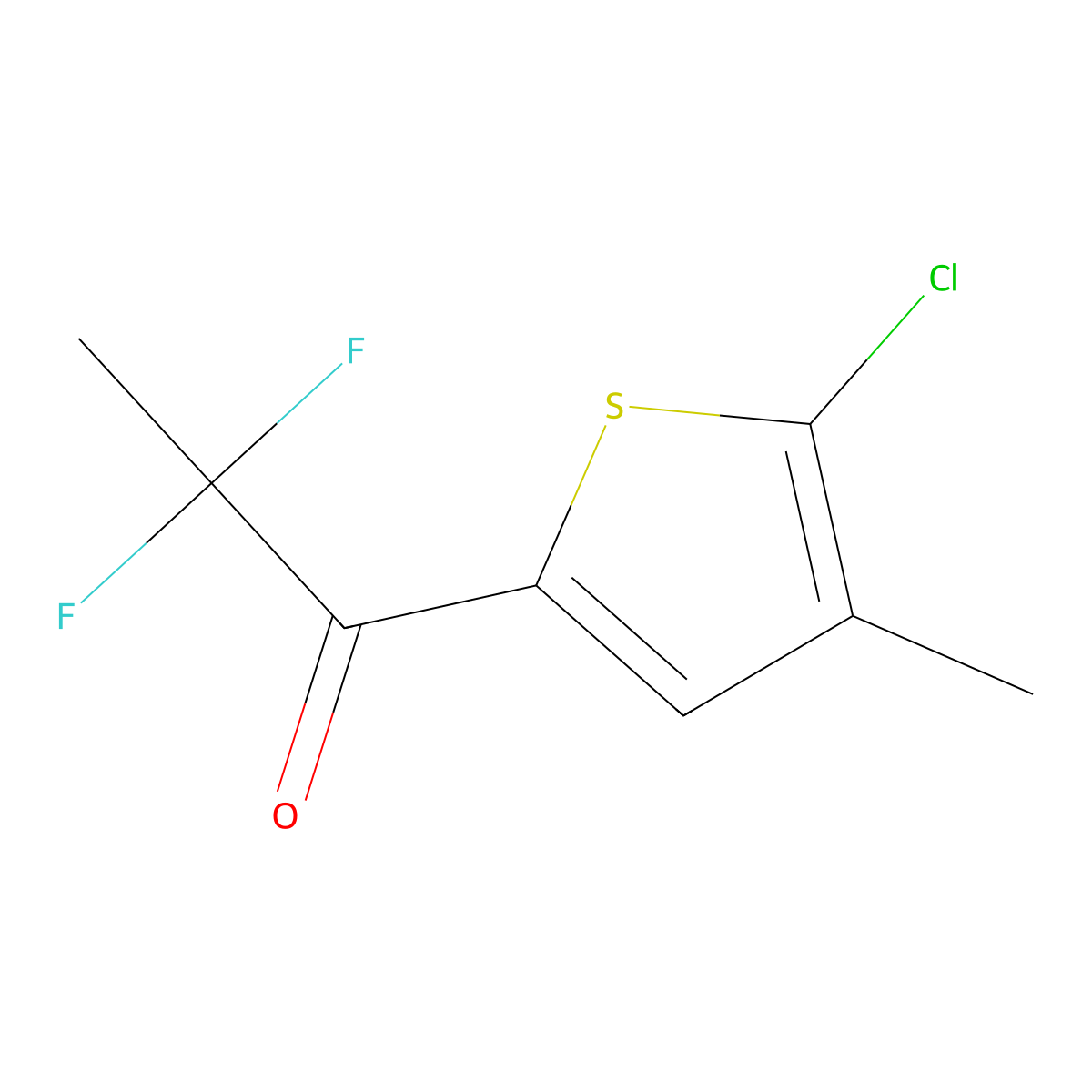 1-(5-Chloro-4-methylthiophen-2-yl)-2,2-difluoropropan-1-one molecular structure, CAS 1878049-78-5