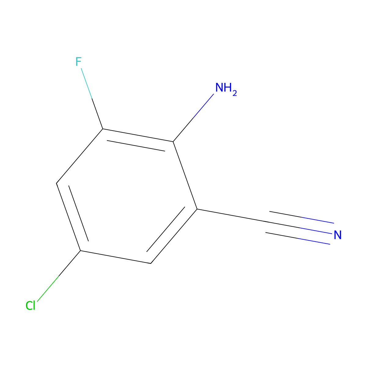 2-Amino-5-chloro-3-fluorobenzonitrile molecular structure, CAS 187805-49-8