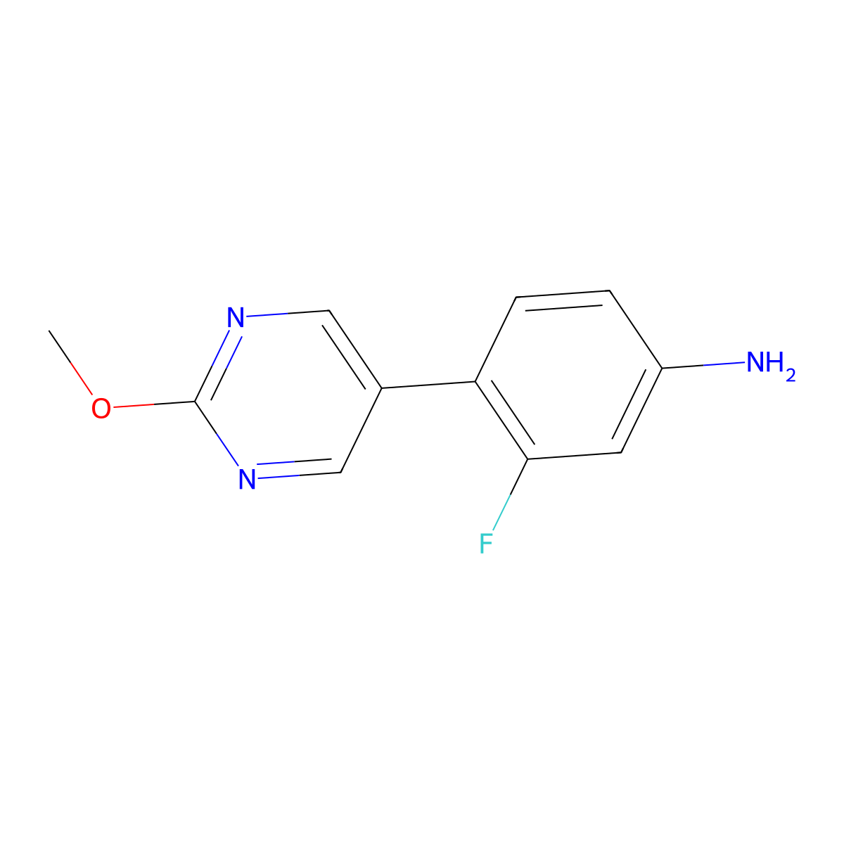 3-Fluoro-4-(2-methoxypyrimidin-5-yl)aniline molecular structure, CAS 1878057-72-7