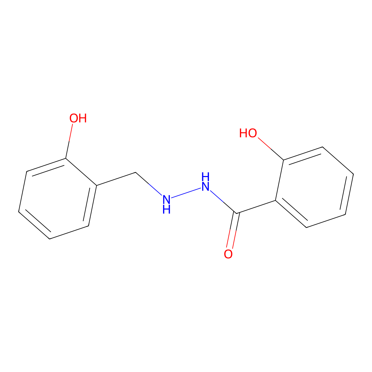 2-hydroxy-N'-(2-hydroxybenzyl)benzohydrazide molecular structure, CAS 187806-37-7