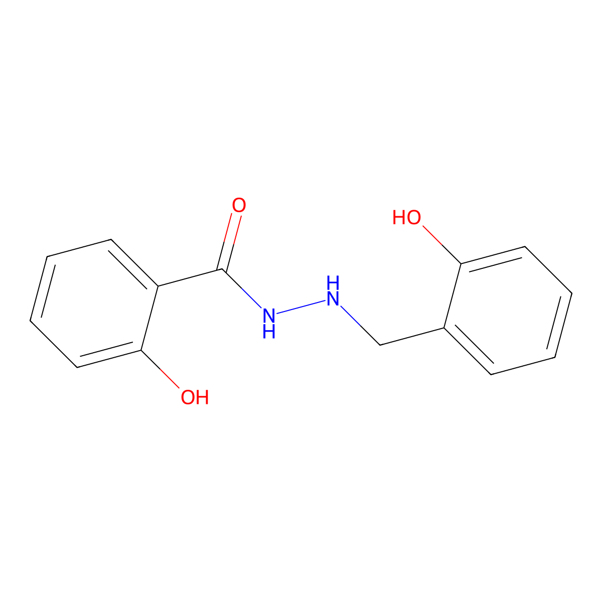 2-hydroxy-N'-(2-hydroxybenzyl)benzohydrazide molecular structure, CAS 187806-37-7