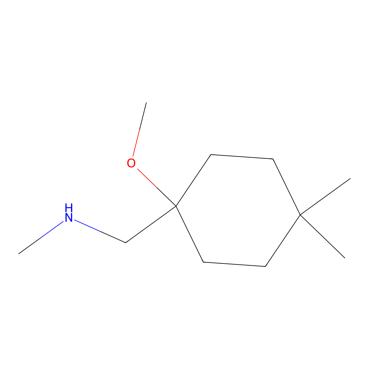 ((1-Methoxy-4,4-dimethylcyclohexyl)methyl)(methyl)amine molecular structure, CAS 1878074-61-3