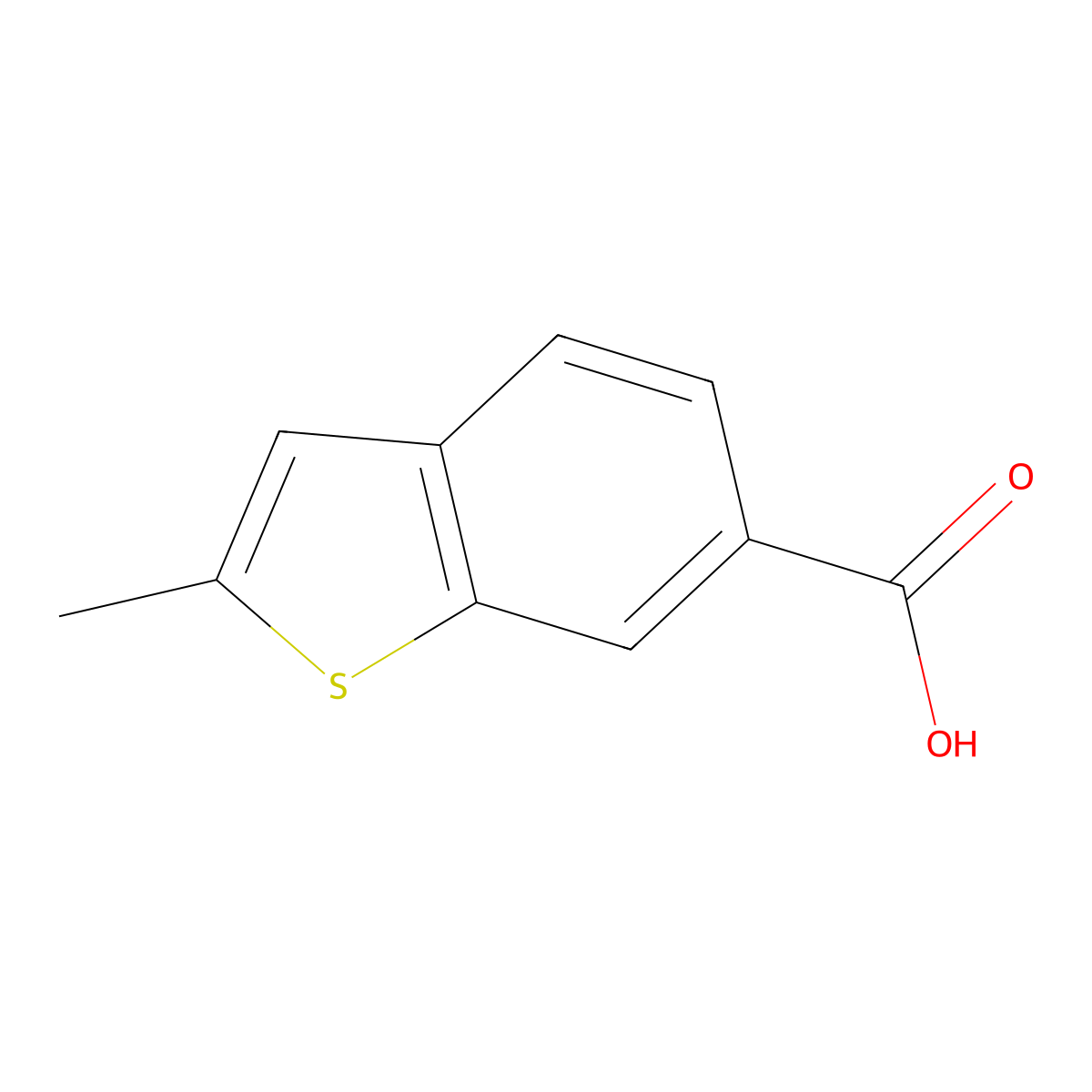 2-Methyl-1-benzothiophene-6-carboxylic acid molecular structure, CAS 18781-41-4