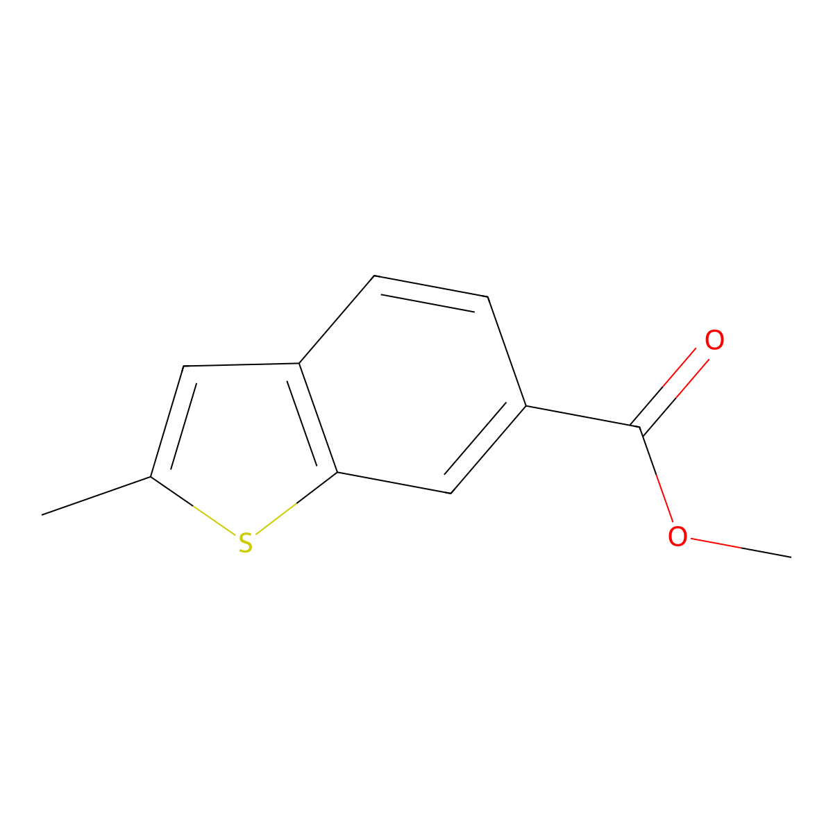 Benzo(b)thiophene-6-carboxylic acid, 2-methyl-, methyl ester molecular structure, CAS 18781-42-5