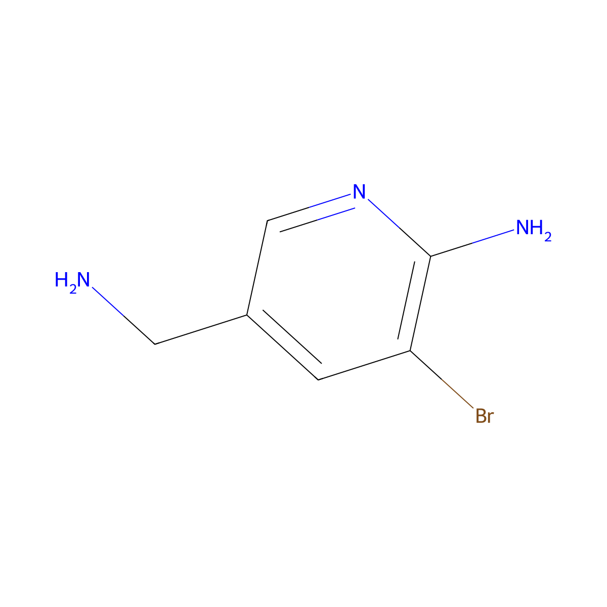 5-(Aminomethyl)-3-bromopyridin-2-amine molecular structure, CAS 1878106-50-3