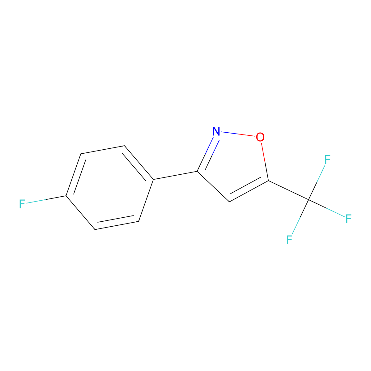 3-(4-Fluorophenyl)-5-(trifluoromethyl)-1,2-oxazole molecular structure, CAS 187812-17-5