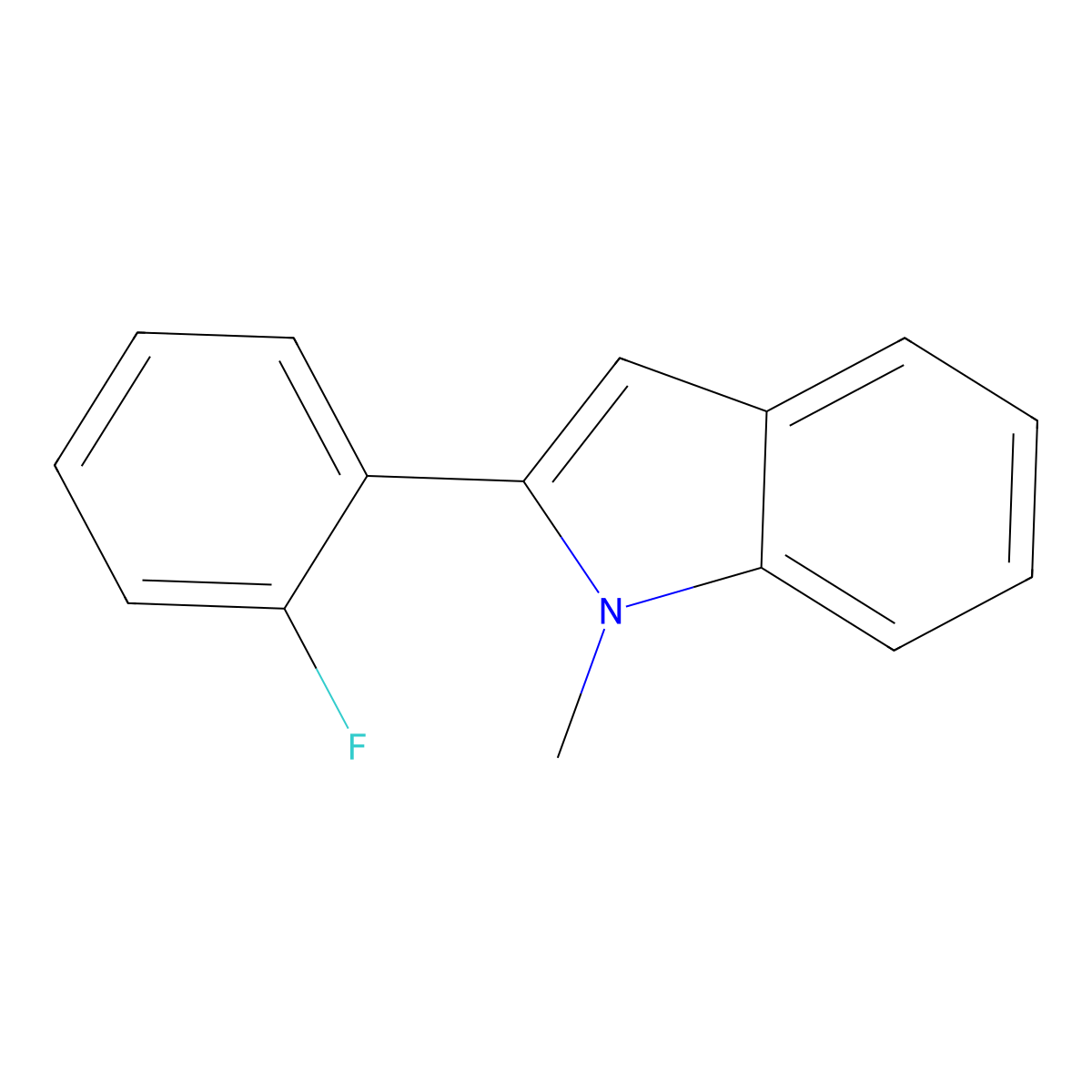2-(2-Fluorophenyl)-1-methylindole molecular structure, CAS 1878124-98-1