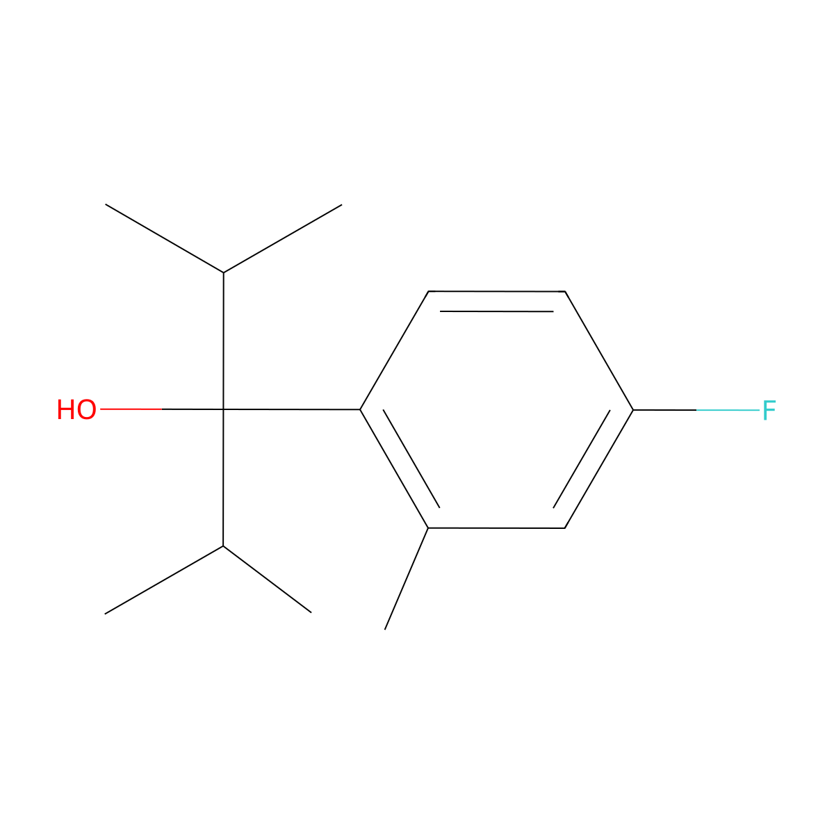 3-(4-Fluoro-2-methylphenyl)-2,4-dimethylpentan-3-ol molecular structure, CAS 1878127-78-6
