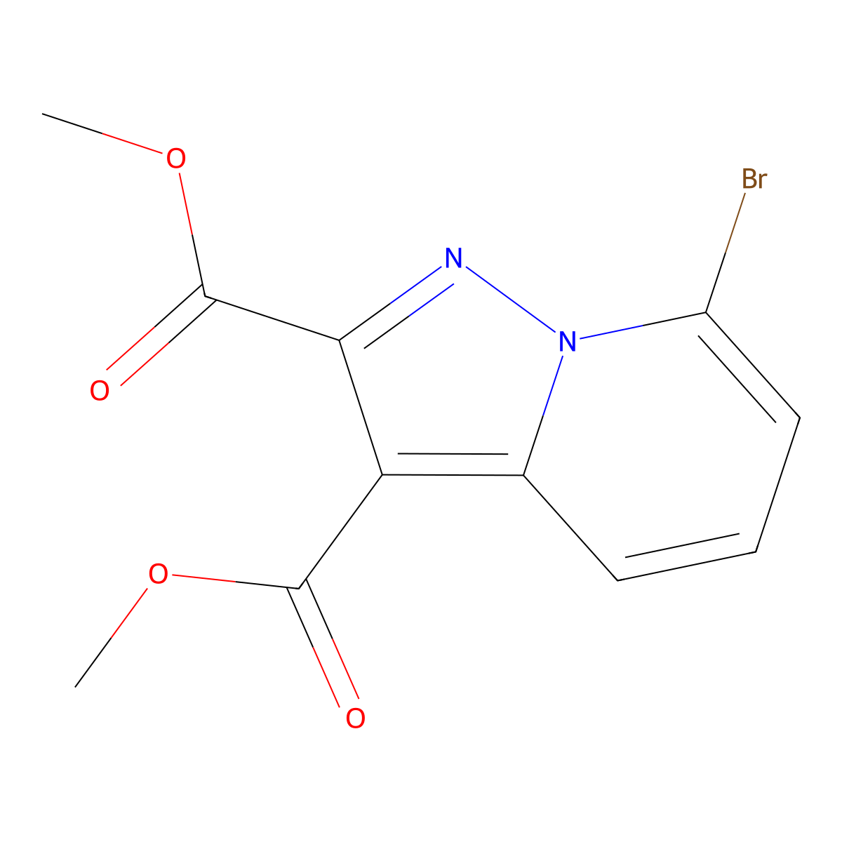 Dimethyl 7-bromopyrazolo[1,5-a]pyridine-2,3-dicarboxylate molecular structure, CAS 1878181-34-0