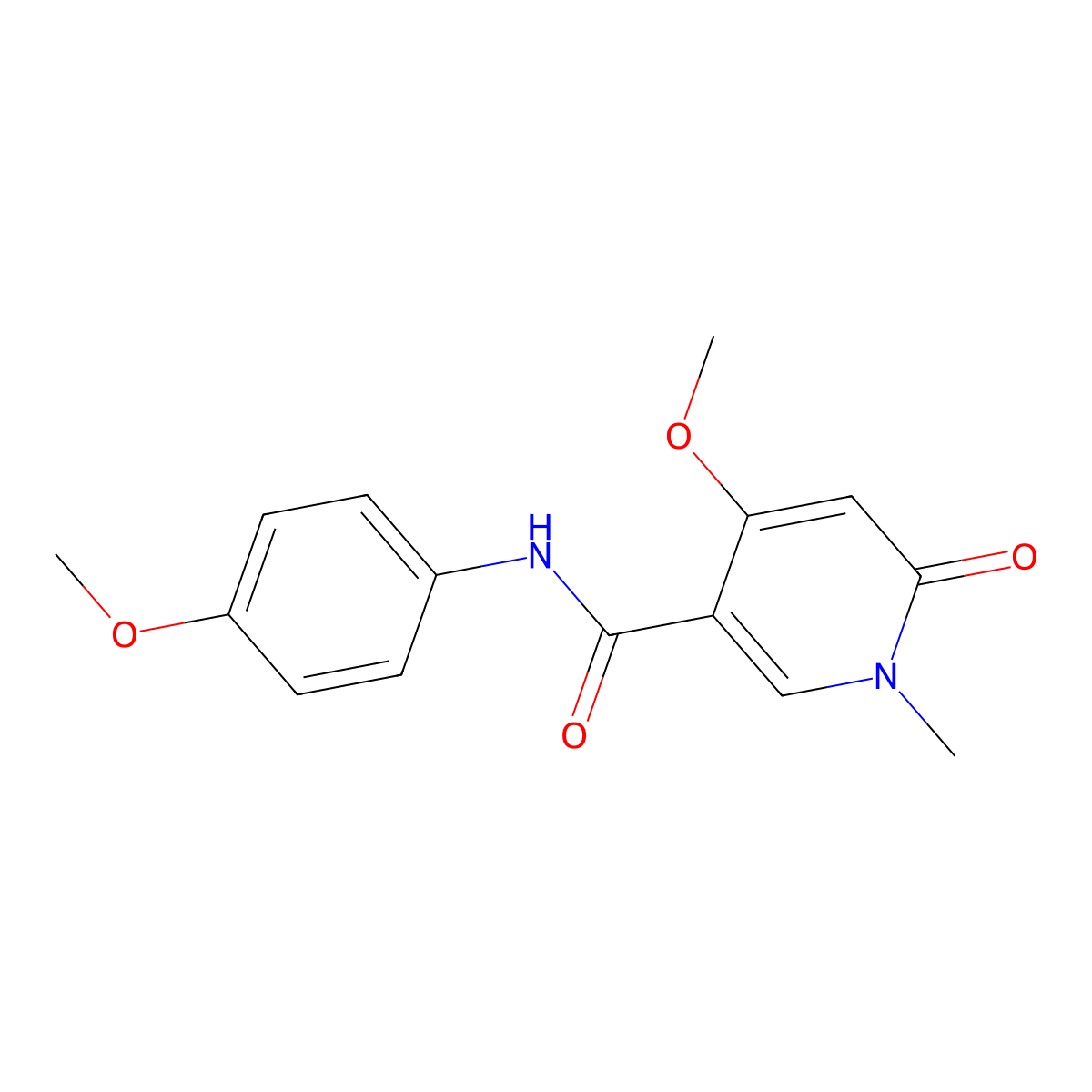4-methoxy-N-(4-methoxyphenyl)-1-methyl-6-oxo-1,6-dihydropyridine-3-carboxamide molecular structure, CAS 1878190-24-9