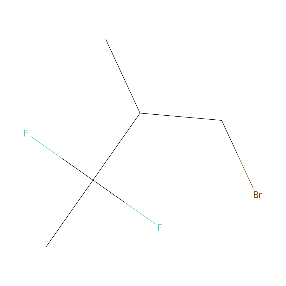 1-Bromo-3,3-difluoro-2-methylbutane molecular structure, CAS 1878196-24-7
