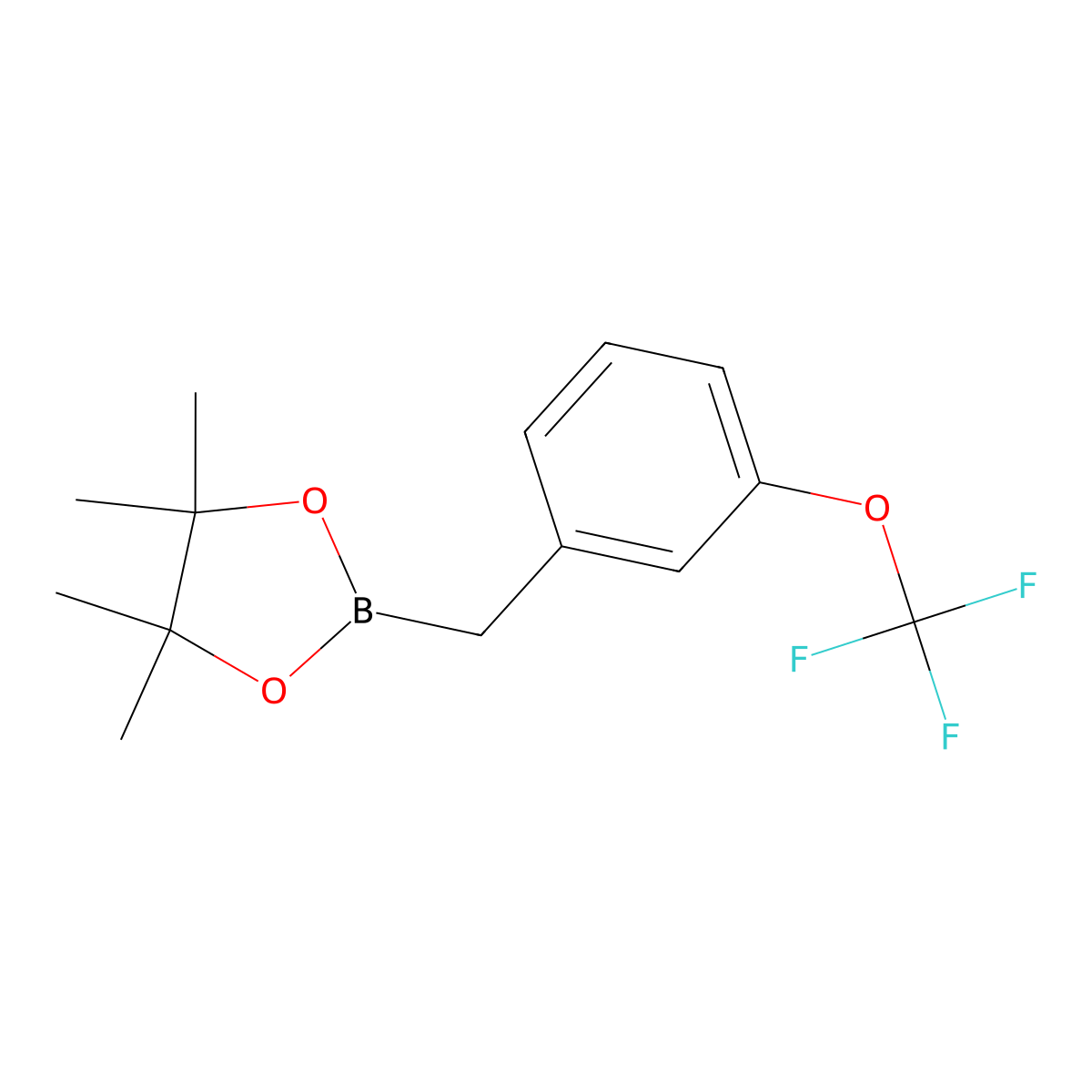 4,4,5,5-Tetramethyl-2-(3-(trifluoromethoxy)benzyl)-1,3,2-dioxaborolane molecular structure, CAS 1878199-47-3