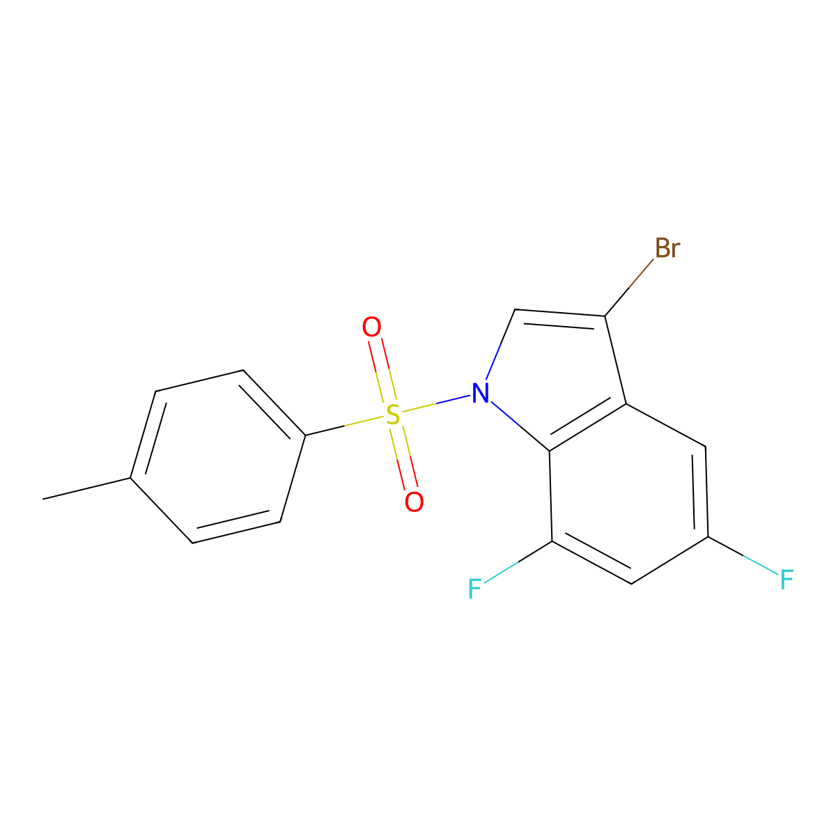 3-bromo-5,7-difluoro-1-tosyl-1H-indole molecular structure, CAS 1878207-48-7