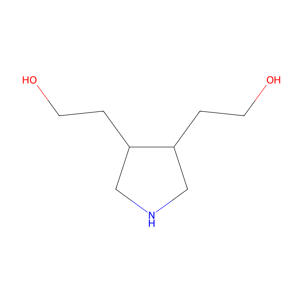2-[(3S,4R)-4-(2-hydroxyethyl)pyrrolidin-3-yl]ethan-1-ol molecular structure, CAS 1878218-61-1