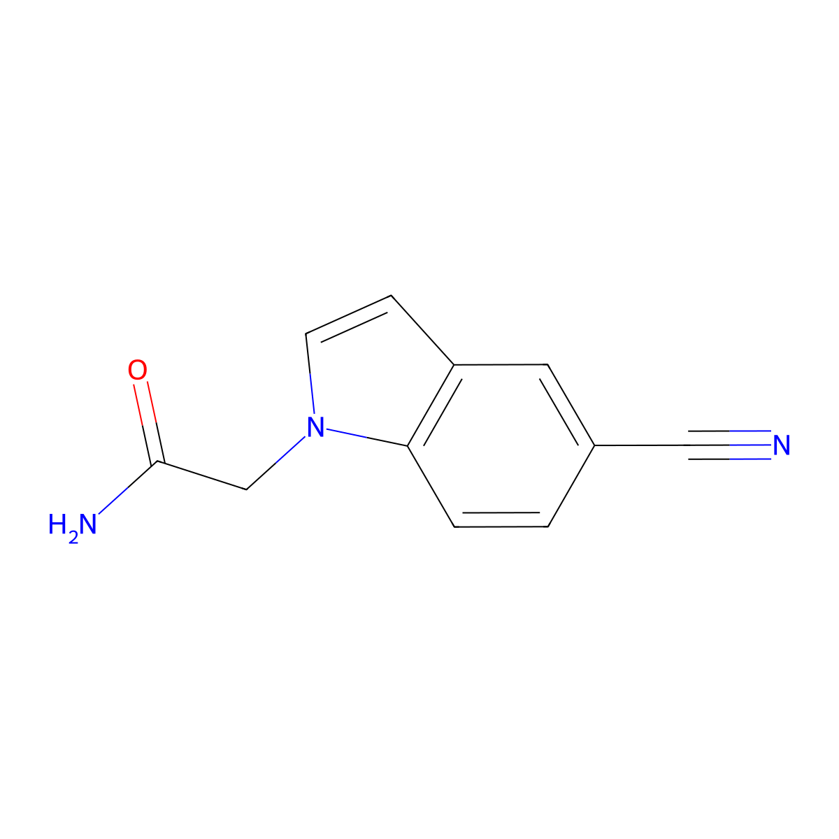 2-(5-cyano-1H-indol-1-yl)acetamide molecular structure, CAS 1878282-68-8