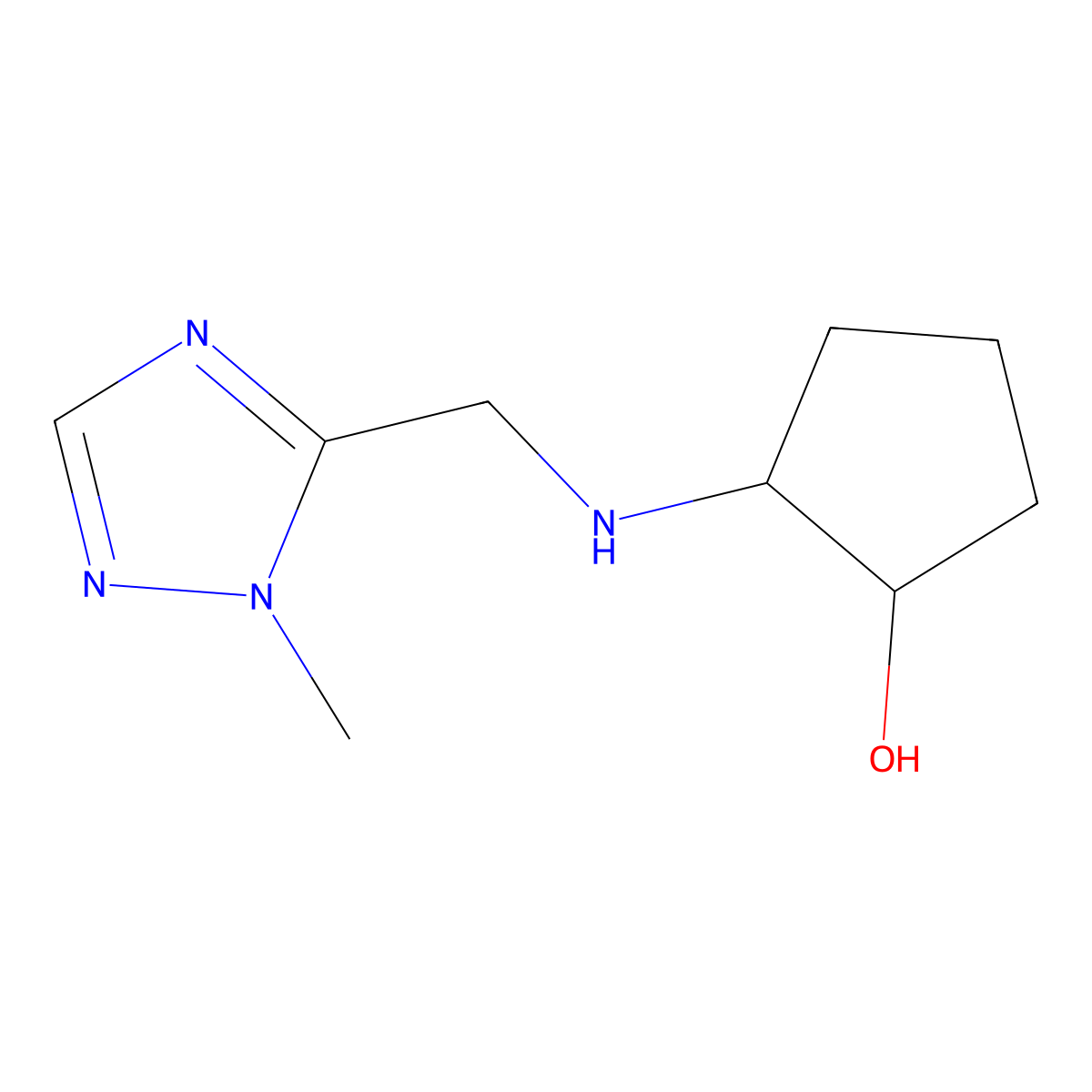 2-{[(1-methyl-1H-1,2,4-triazol-5-yl)methyl]amino}cyclopentan-1-ol molecular structure, CAS 1878310-03-2