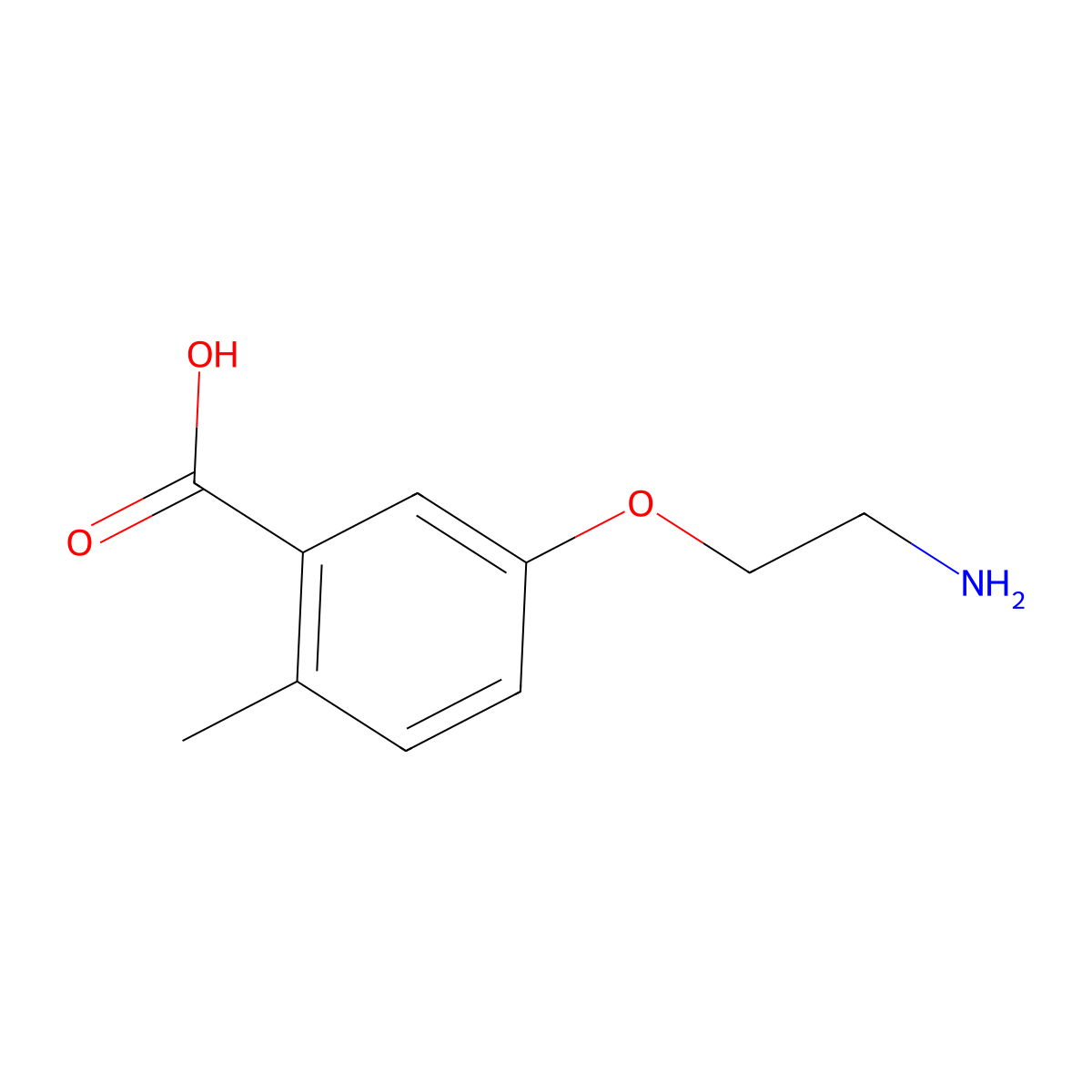 5-(2-Aminoethoxy)-2-methylbenzoic acid molecular structure, CAS 1878326-14-7