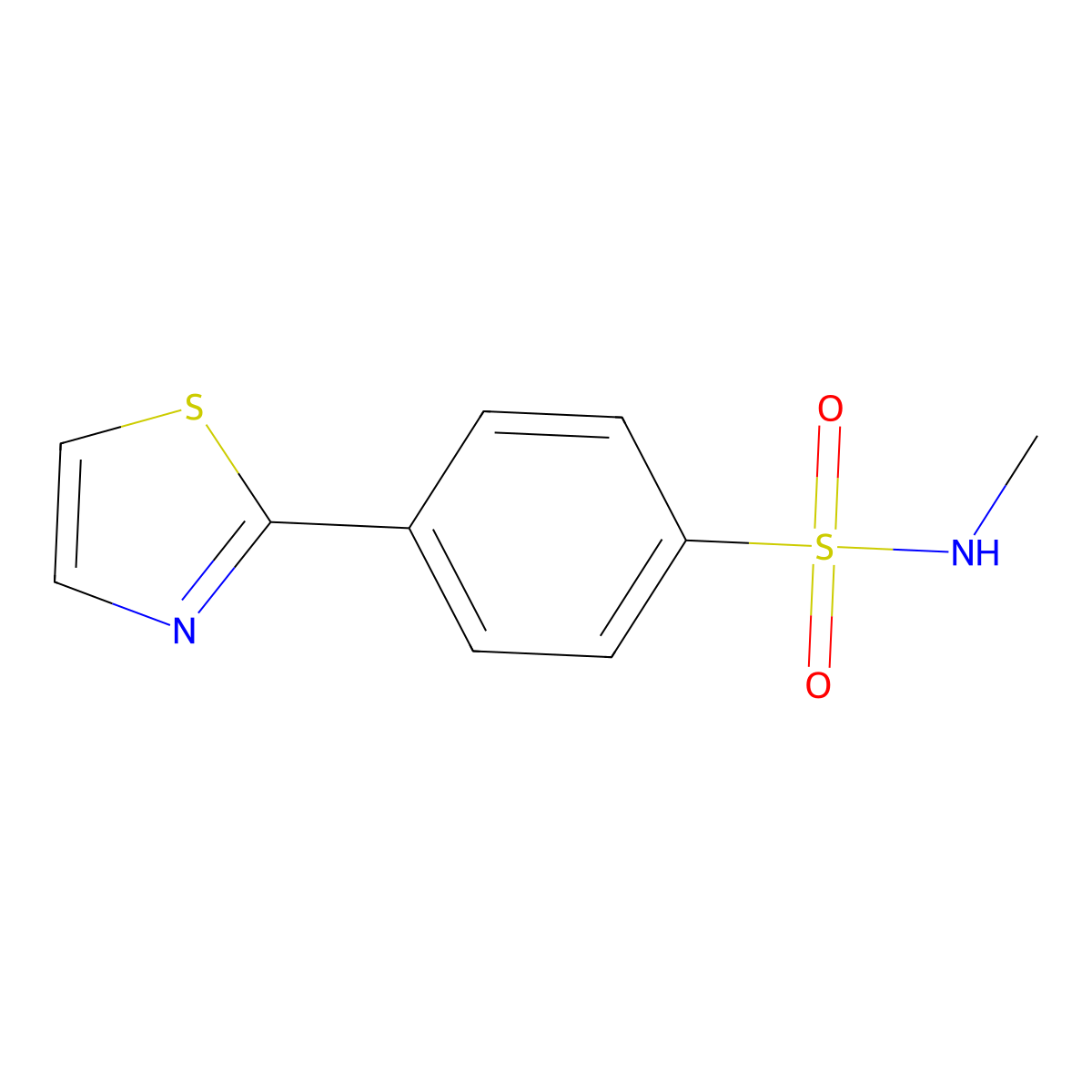 N-methyl-4-(1,3-thiazol-2-yl)benzene-1-sulfonamide molecular structure, CAS 1878330-37-0