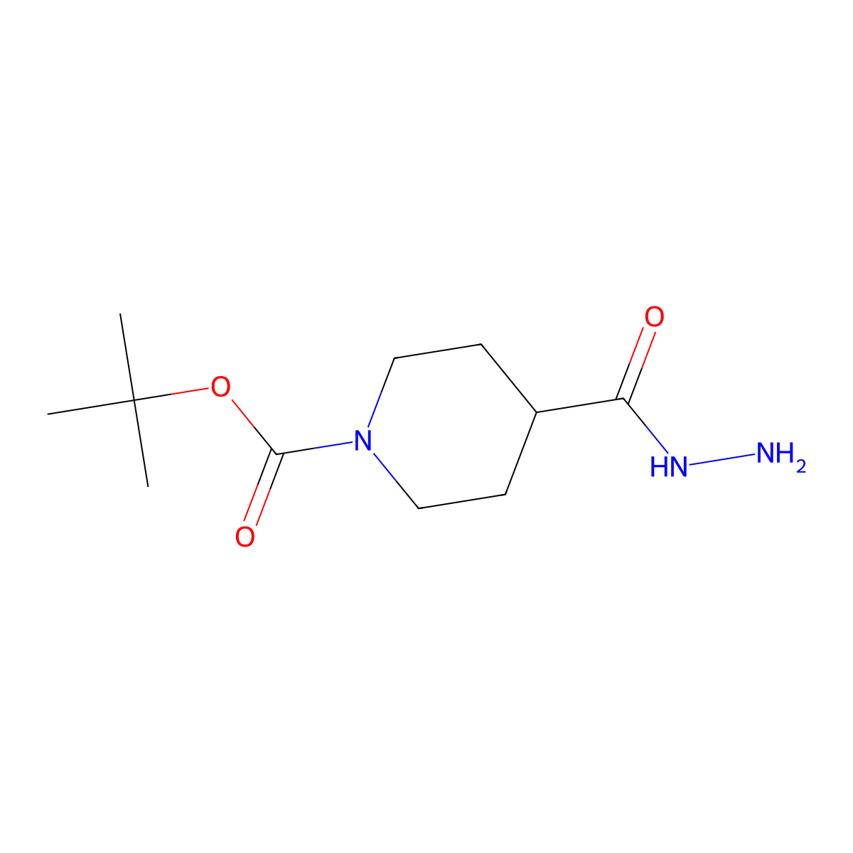 tert-Butyl 4-(hydrazinecarbonyl)piperidine-1-carboxylate molecular structure, CAS 187834-88-4
