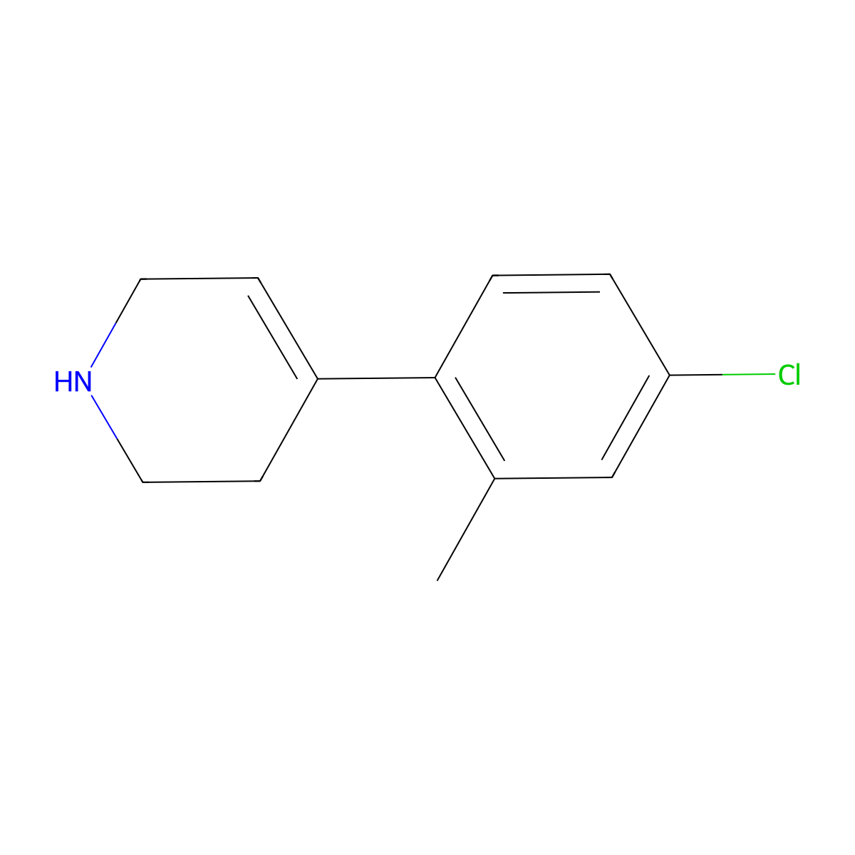 4-(4-Chloro-2-methylphenyl)-1,2,3,6-tetrahydropyridine molecular structure, CAS 187835-15-0