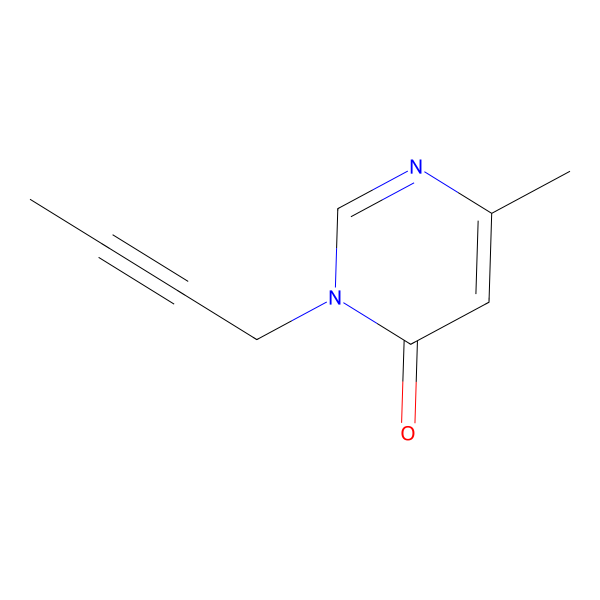 3-(But-2-yn-1-yl)-6-methyl-3,4-dihydropyrimidin-4-one molecular structure, CAS 1878351-94-0