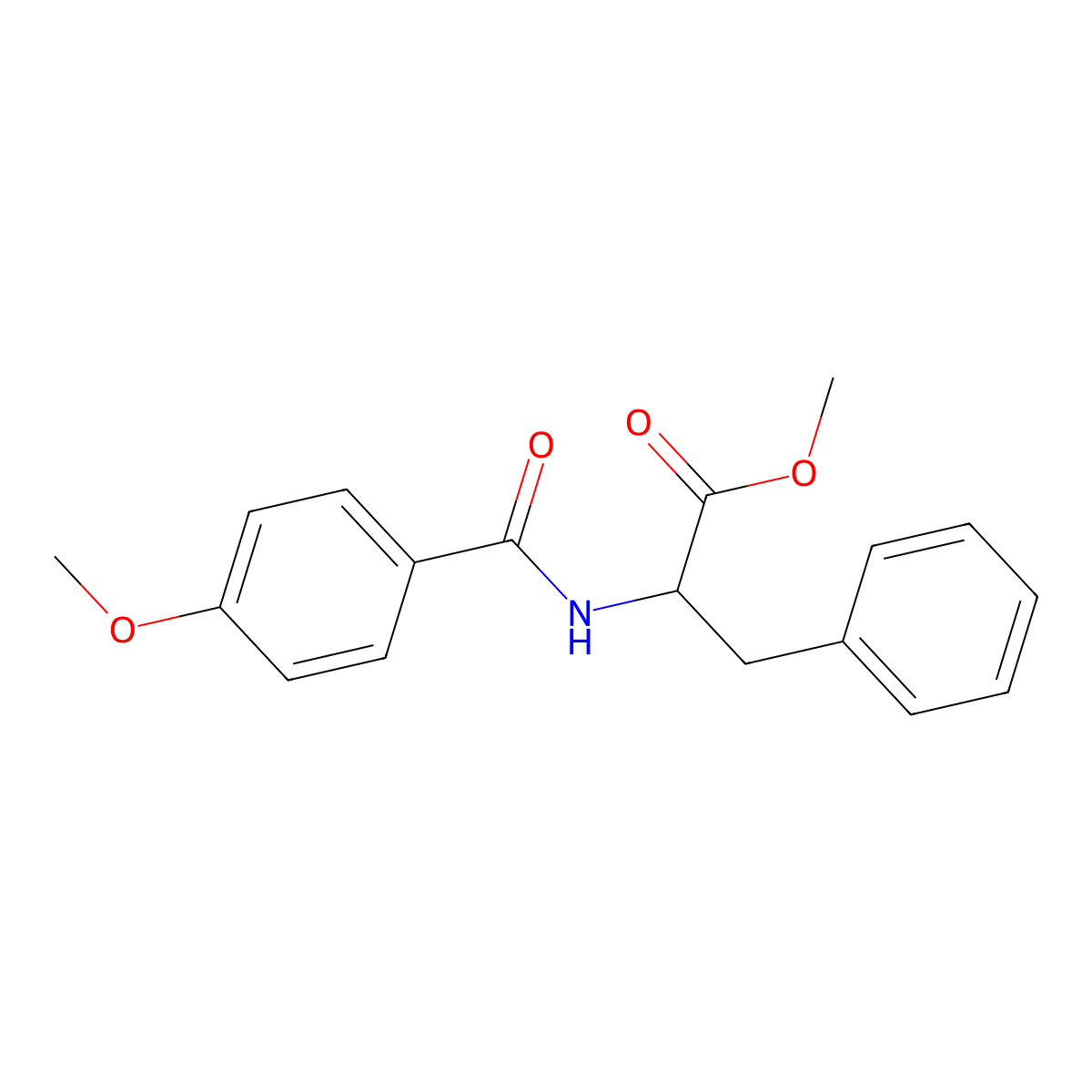 l-Phenylalanine, N-(p-anisoyl)-, methyl ester molecular structure, CAS 187836-09-5
