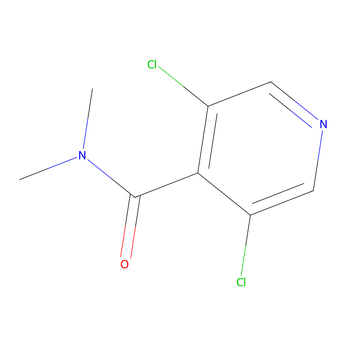 3,5-dichloro-N,N-dimethylisonicotinamide molecular structure, CAS 1878389-50-4