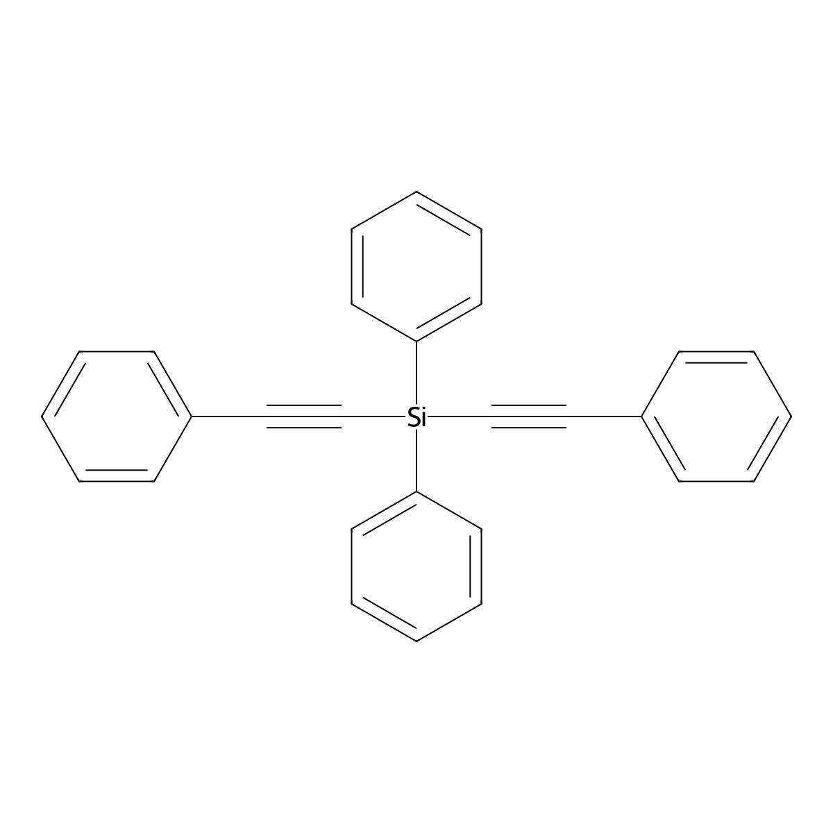 Bis(phenylethynyl)diphenylsilane molecular structure, CAS 18784-61-7