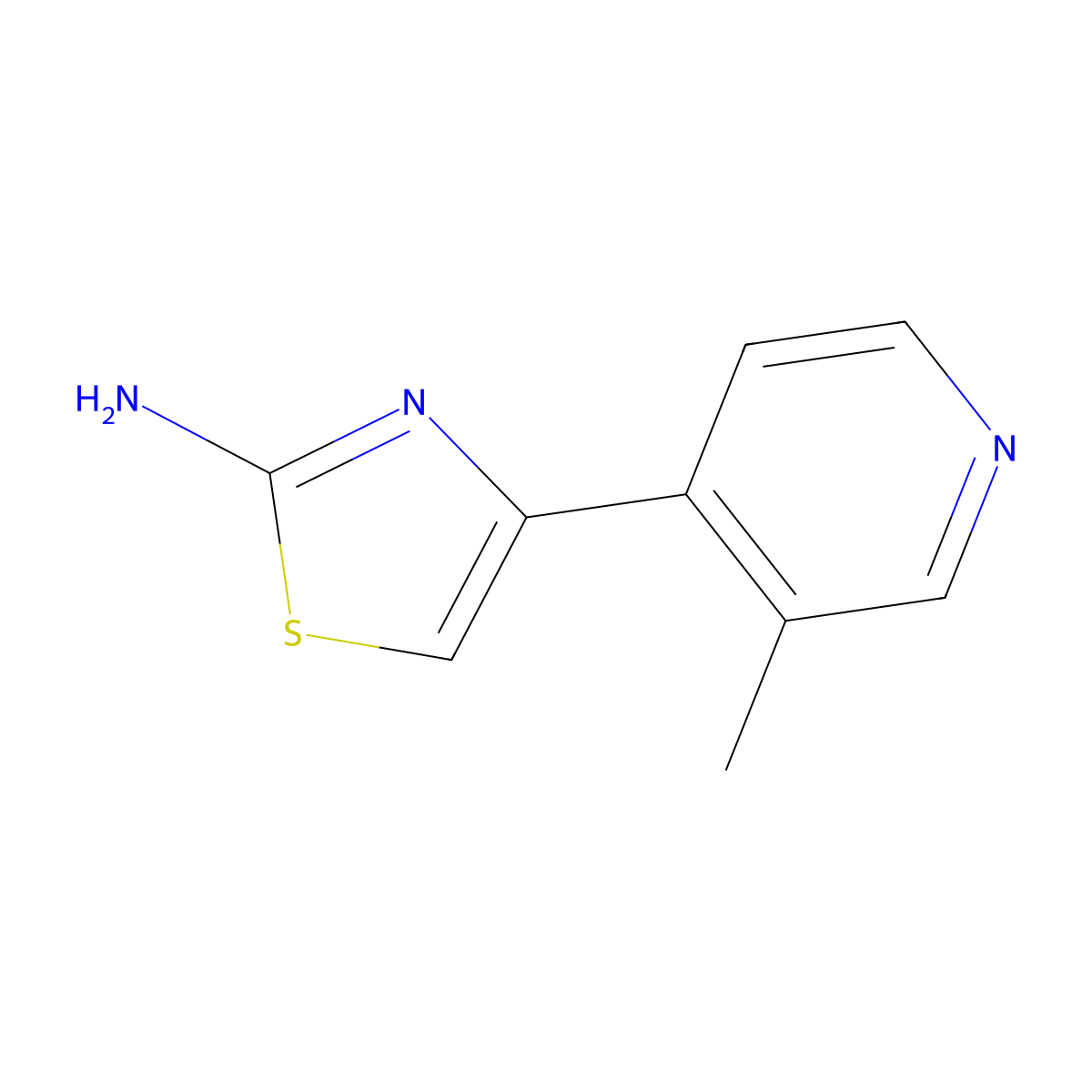 4-(3-Methylpyridin-4-yl)-1,3-thiazol-2-amine molecular structure, CAS 1878449-91-2