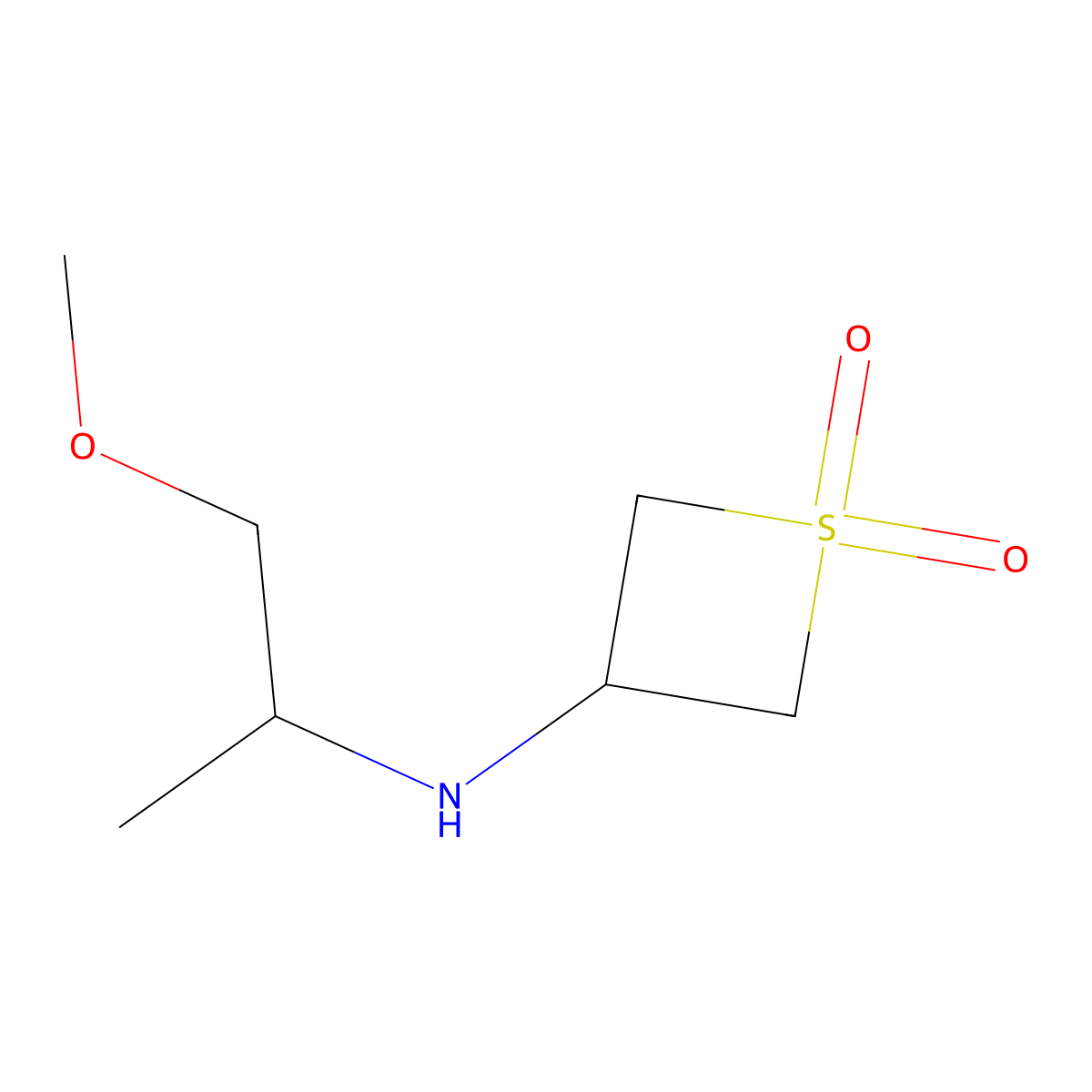 3-((1-Methoxypropan-2-yl)amino)thietane 1,1-dioxide molecular structure, CAS 1878458-75-3
