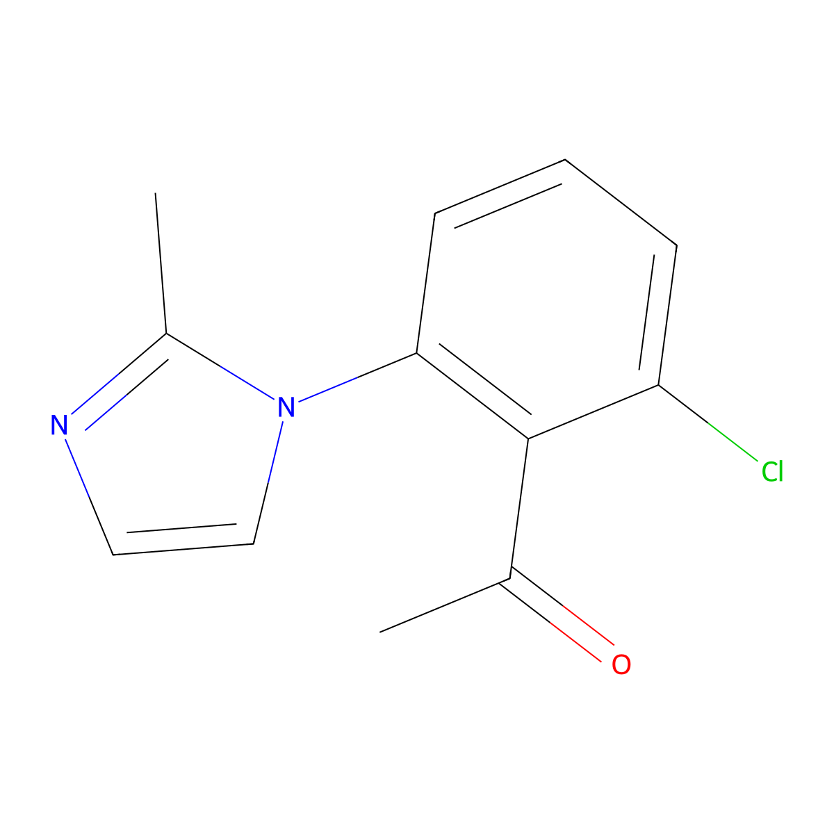 1-[2-chloro-6-(2-methyl-1H-imidazol-1-yl)phenyl]ethan-1-one molecular structure, CAS 1878468-94-0