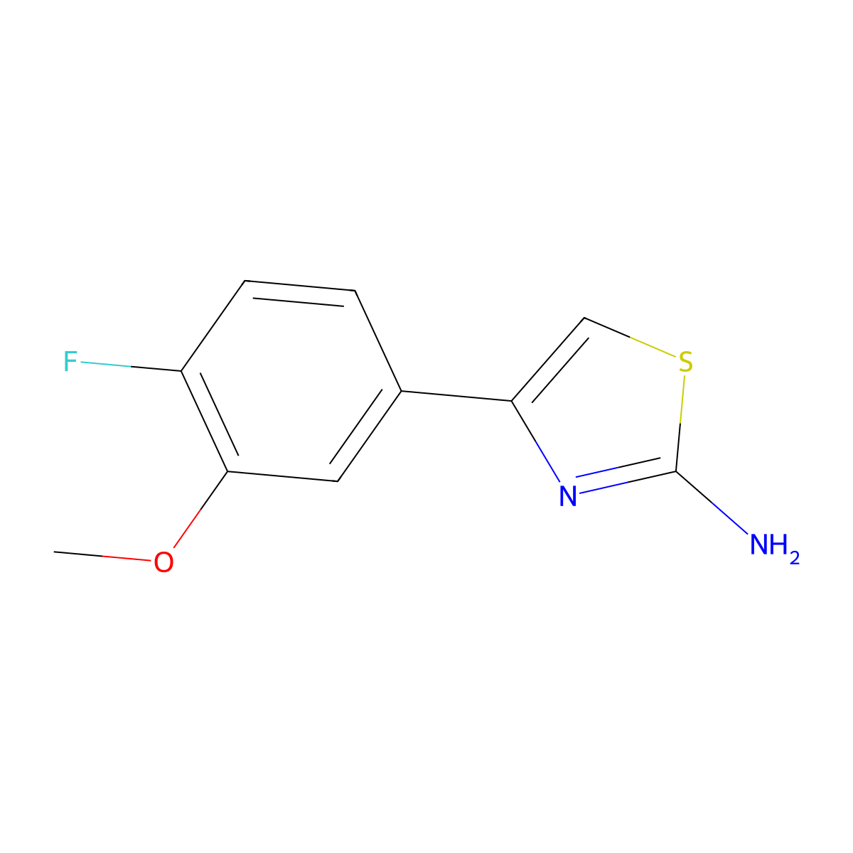 4-(4-Fluoro-3-methoxyphenyl)-1,3-thiazol-2-amine molecular structure, CAS 187847-98-9