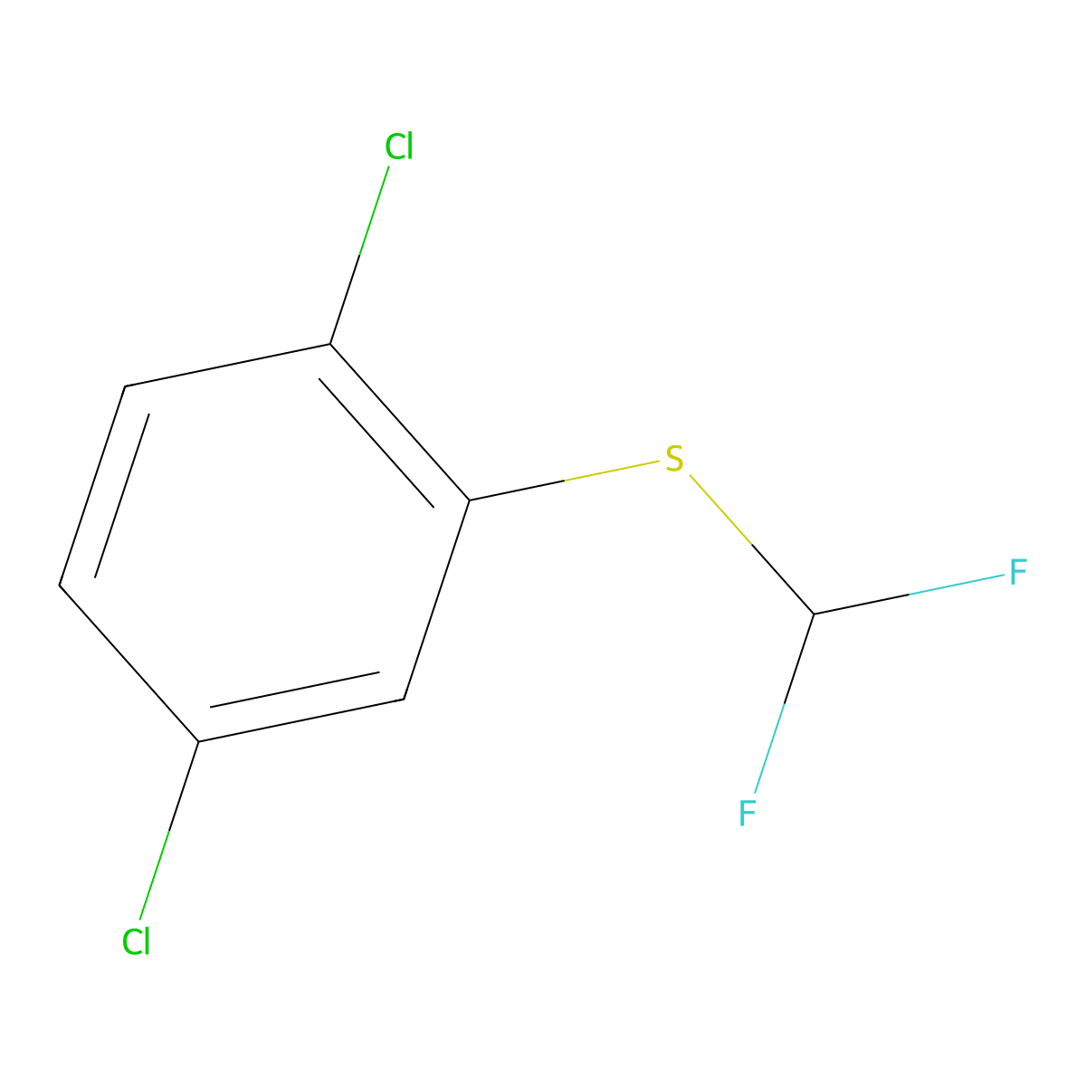 1,4-Dichloro-2-[(difluoromethyl)sulfanyl]benzene molecular structure, CAS 1878494-56-4