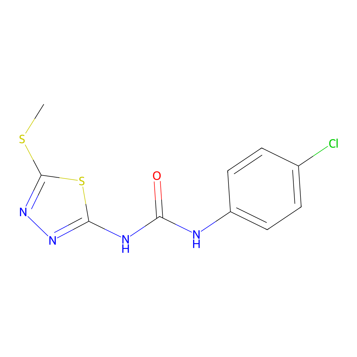 1-(4-Chlorophenyl)-3-(5-methylsulfanyl-1,3,4-thiadiazol-2-yl)urea molecular structure, CAS 187850-62-0