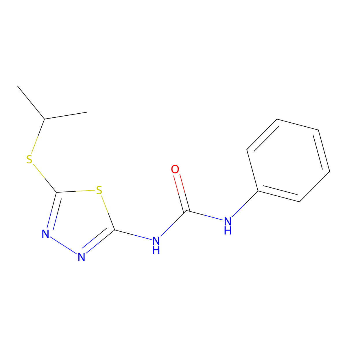 1-(5-(Isopropylthio)-1,3,4-thiadiazol-2-yl)-3-phenylurea molecular structure, CAS 187850-70-0