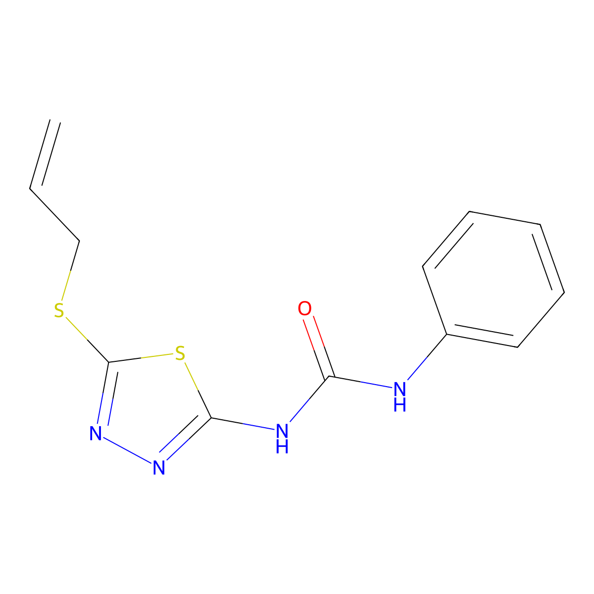 1-(5-(Allylthio)-1,3,4-thiadiazol-2-yl)-3-phenylurea molecular structure, CAS 187850-76-6