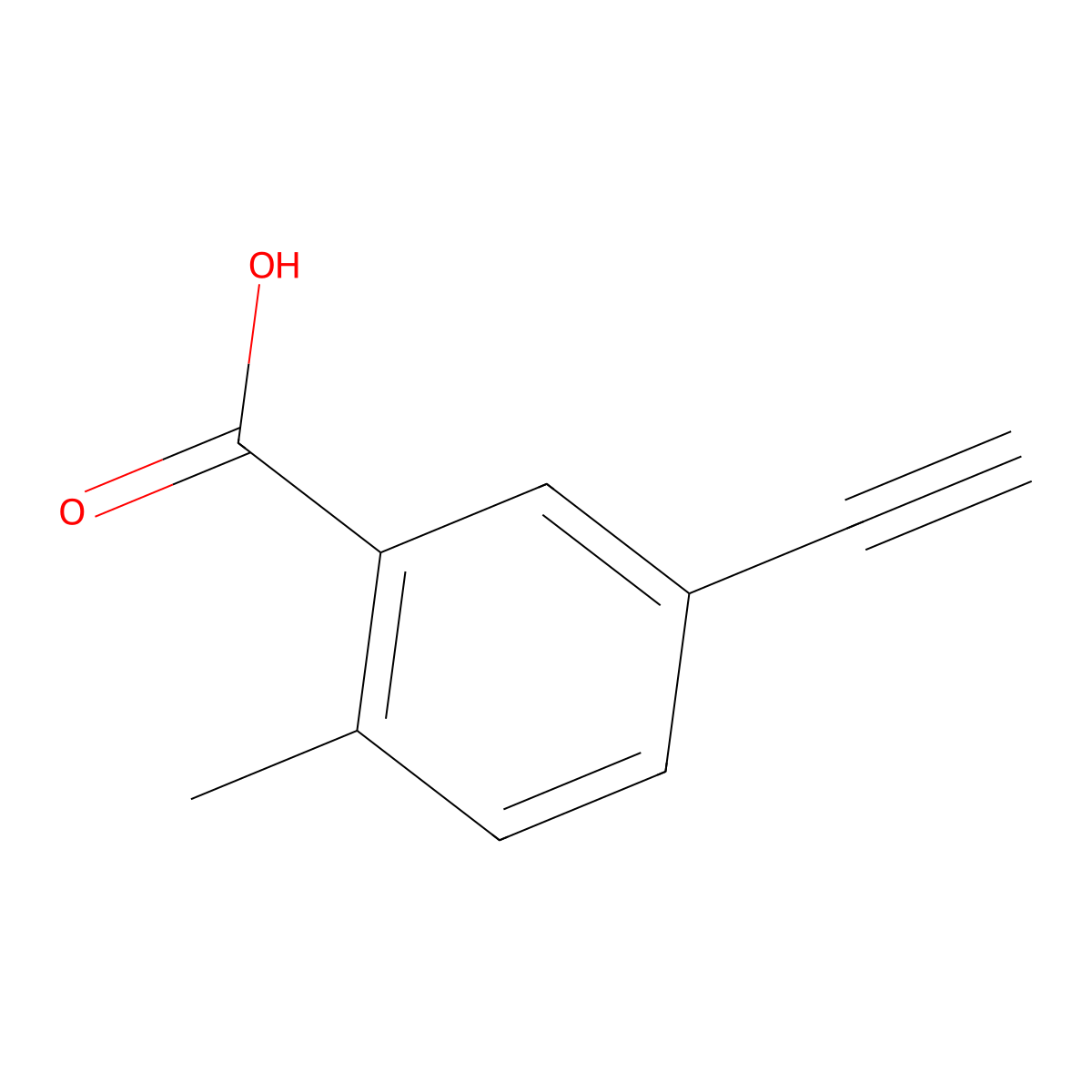 5-Ethynyl-2-methylbenzoic Acid molecular structure, CAS 1878507-07-3