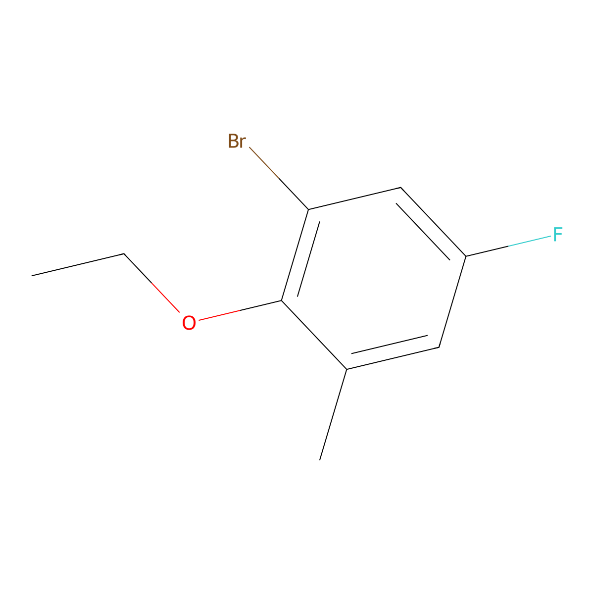 1-Bromo-2-ethoxy-5-fluoro-3-methylbenzene molecular structure, CAS 1878507-91-5