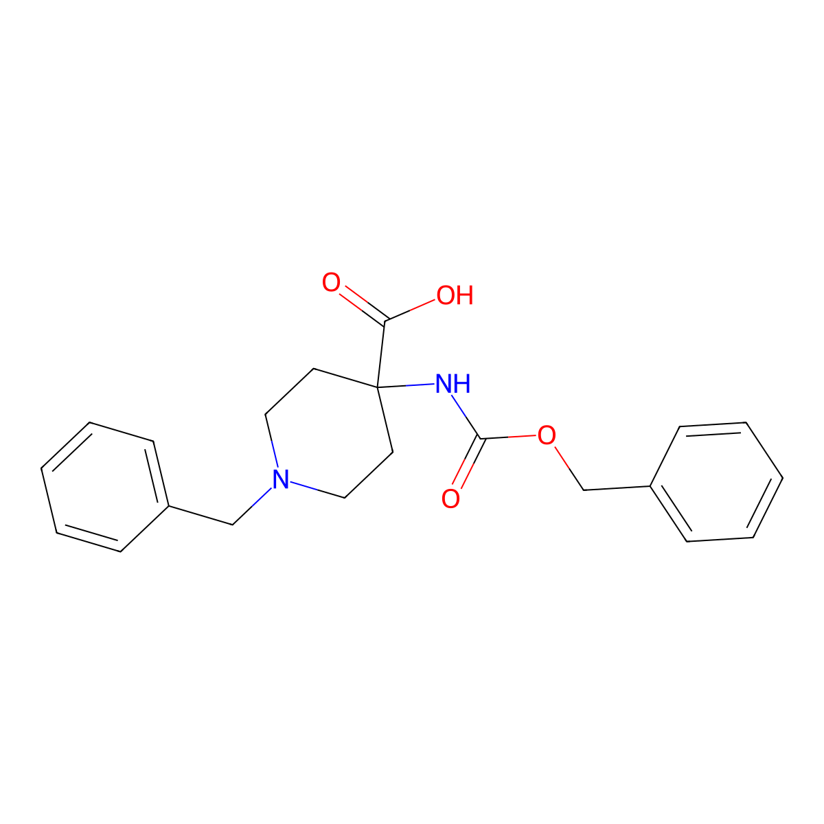 1-Benzyl-4-{[(benzyloxy)carbonyl]amino}piperidine-4-carboxylic acid molecular structure, CAS 1878508-18-9