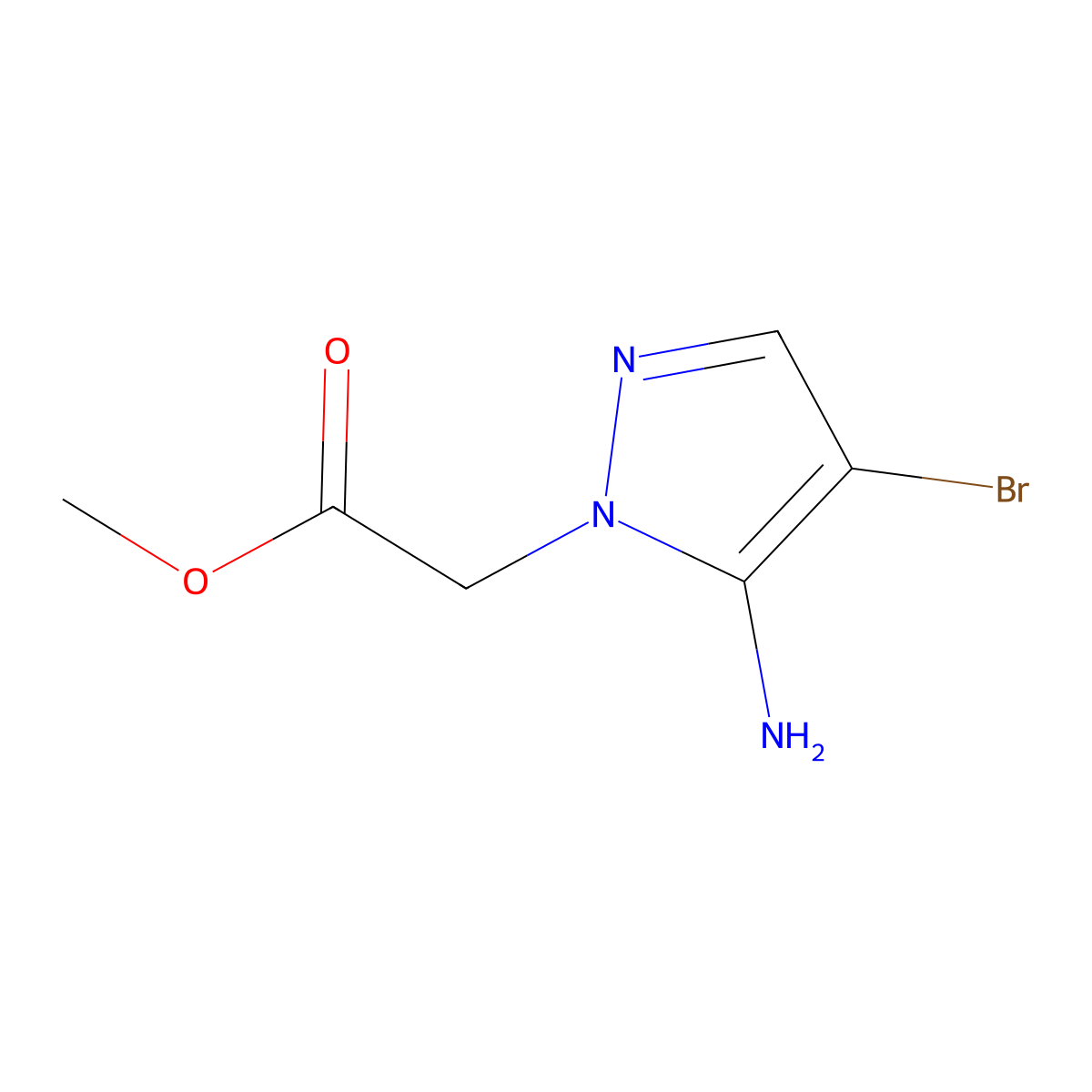 methyl 2-(5-amino-4-bromo-1H-pyrazol-1-yl)acetate molecular structure, CAS 1878529-45-3