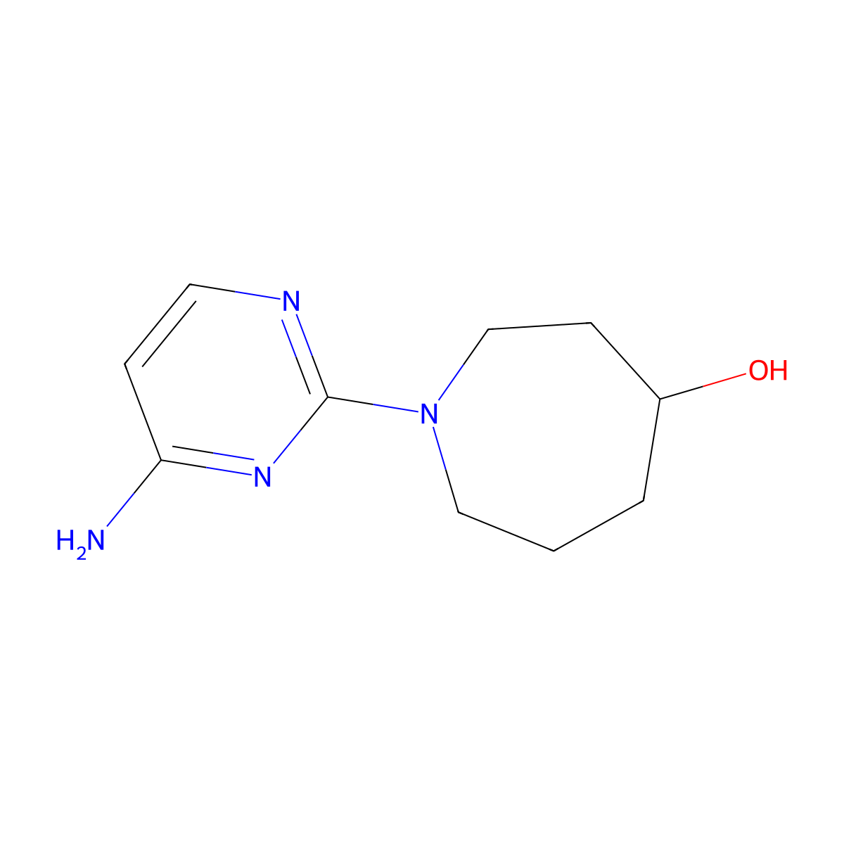 1-(4-Aminopyrimidin-2-yl)azepan-4-ol formate molecular structure, CAS 1878530-14-3