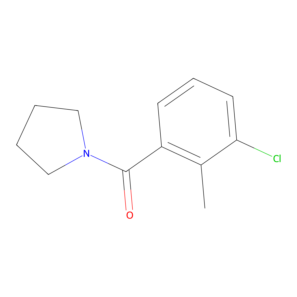 (3-Chloro-2-methylphenyl)(pyrrolidin-1-yl)methanone molecular structure, CAS 1878538-98-7
