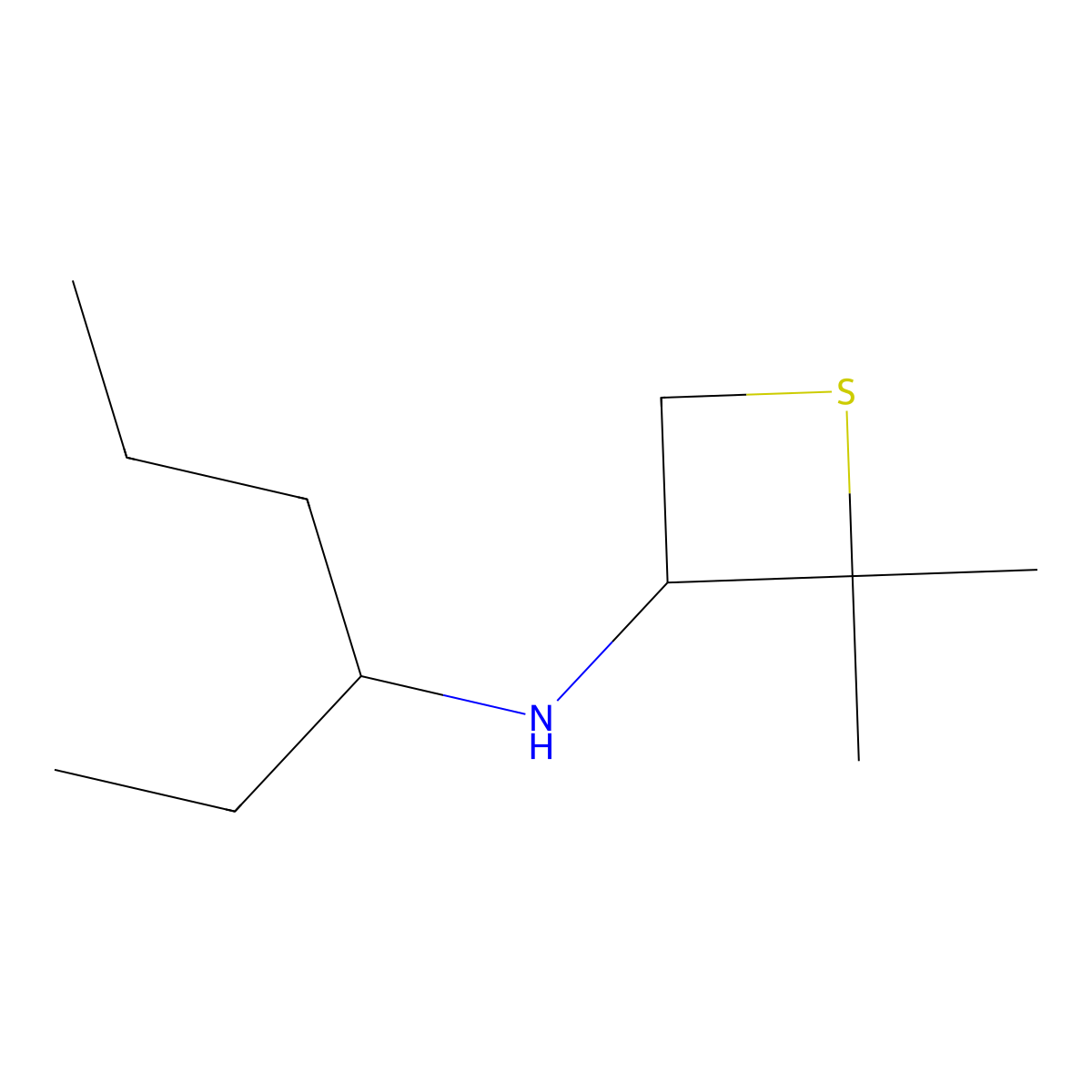 N-(Hexan-3-yl)-2,2-dimethylthietan-3-amine molecular structure, CAS 1878539-02-6