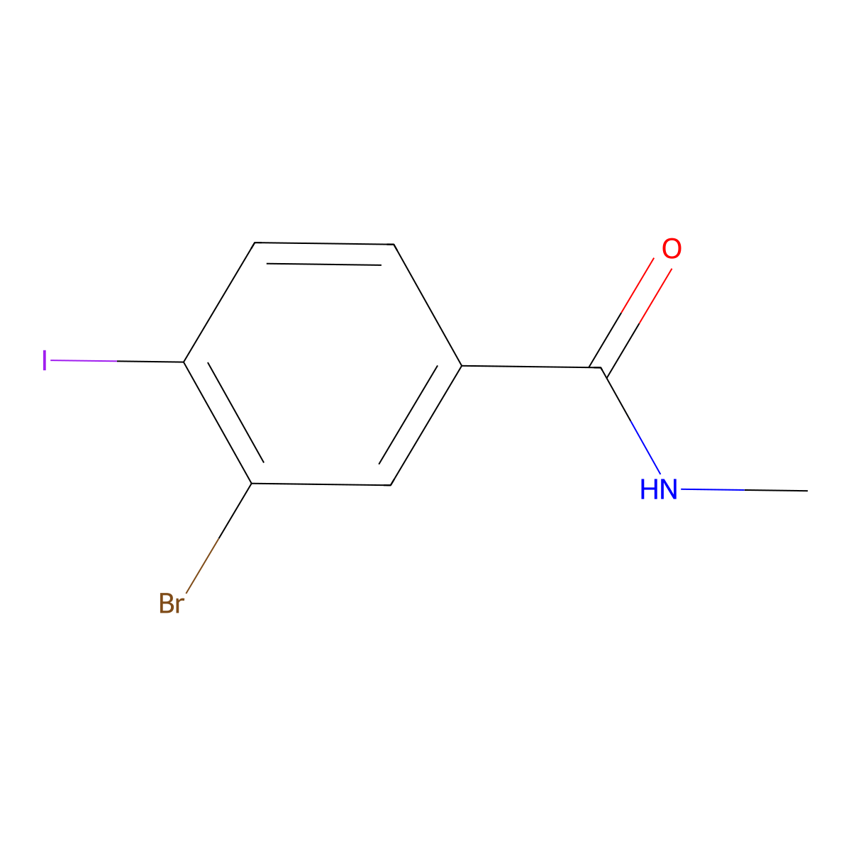 3-bromo-4-iodo-N-methylbenzamide molecular structure, CAS 1878619-94-3